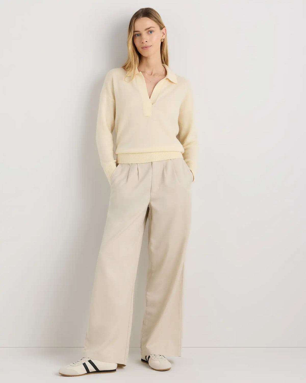 Mongolian Cashmere Polo Sweater