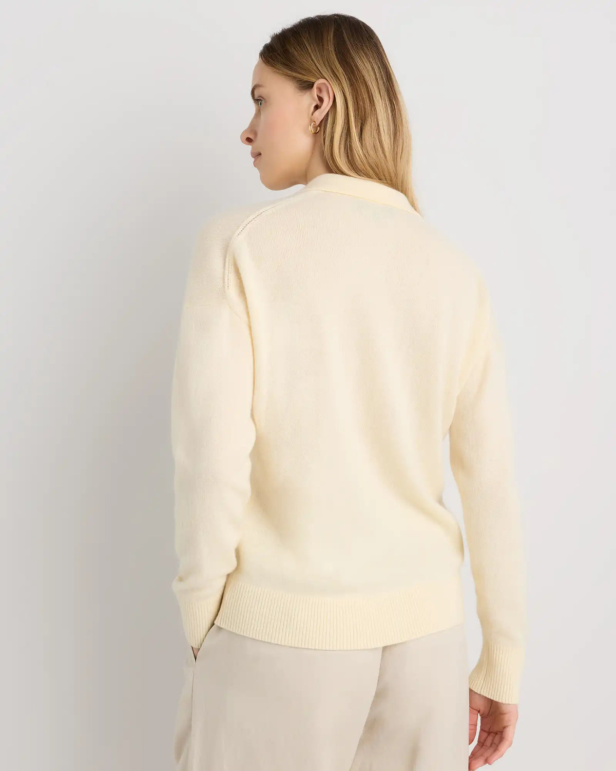 Mongolian Cashmere Polo Sweater