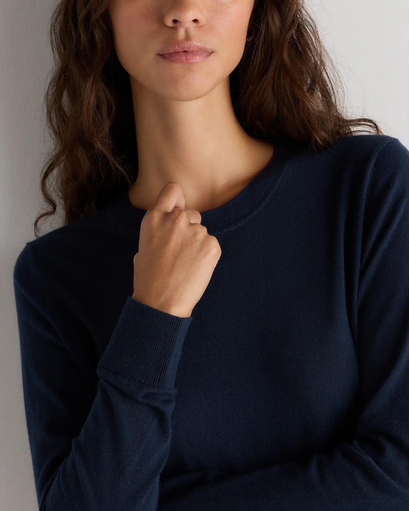 Lightweight Cotton Cashmere Crew Sweater