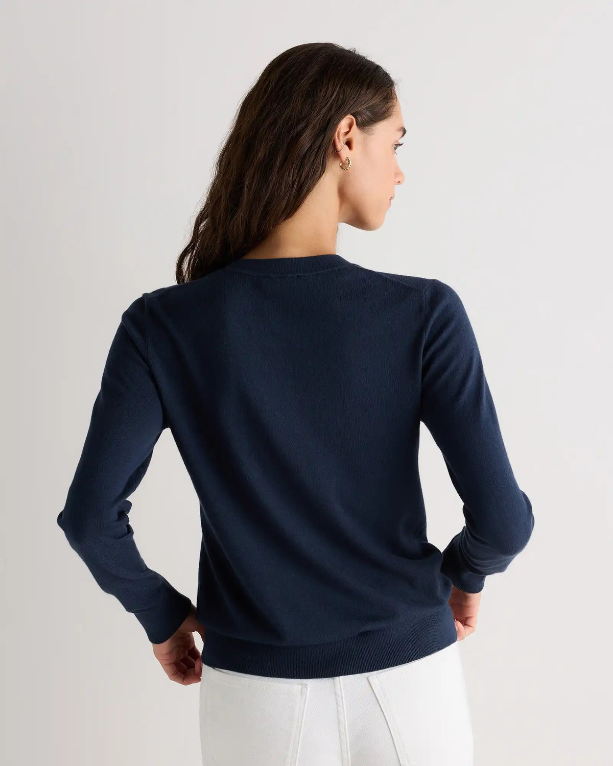 Lightweight Cotton Cashmere Crew Sweater