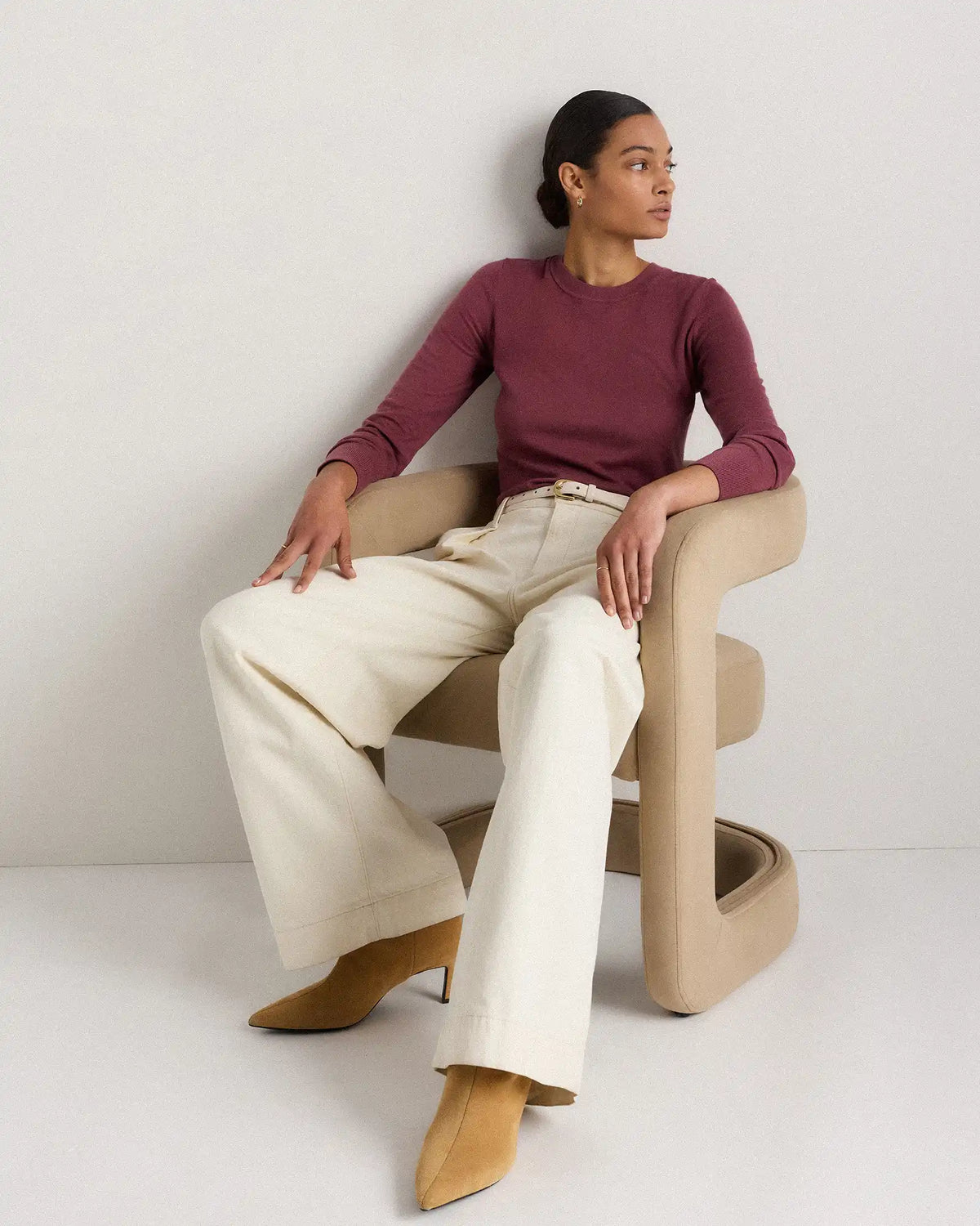 Lightweight Cotton Cashmere Crew Sweater
