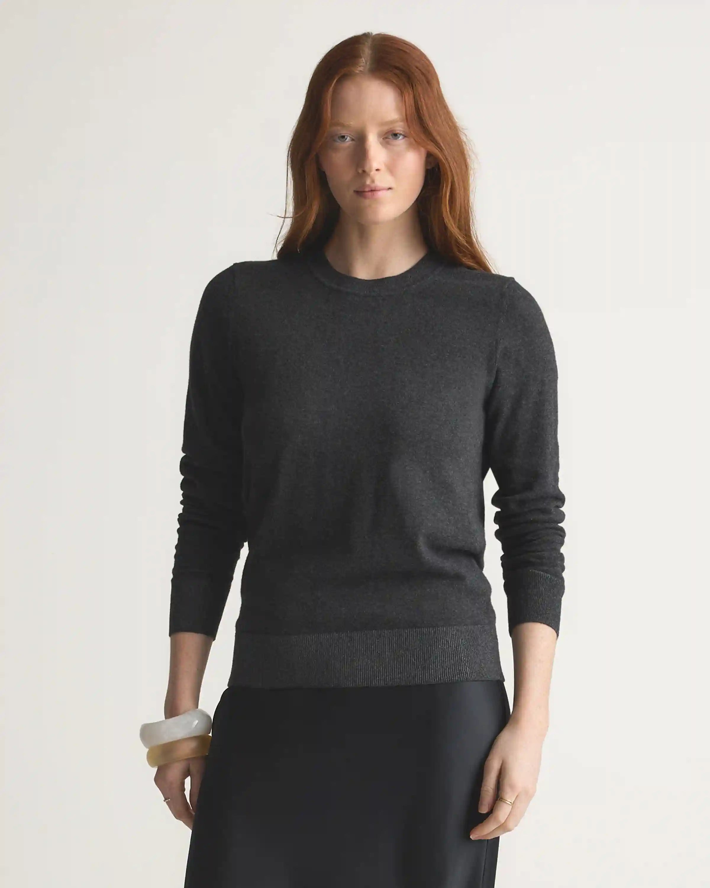 Lightweight Cotton Cashmere Crew Sweater