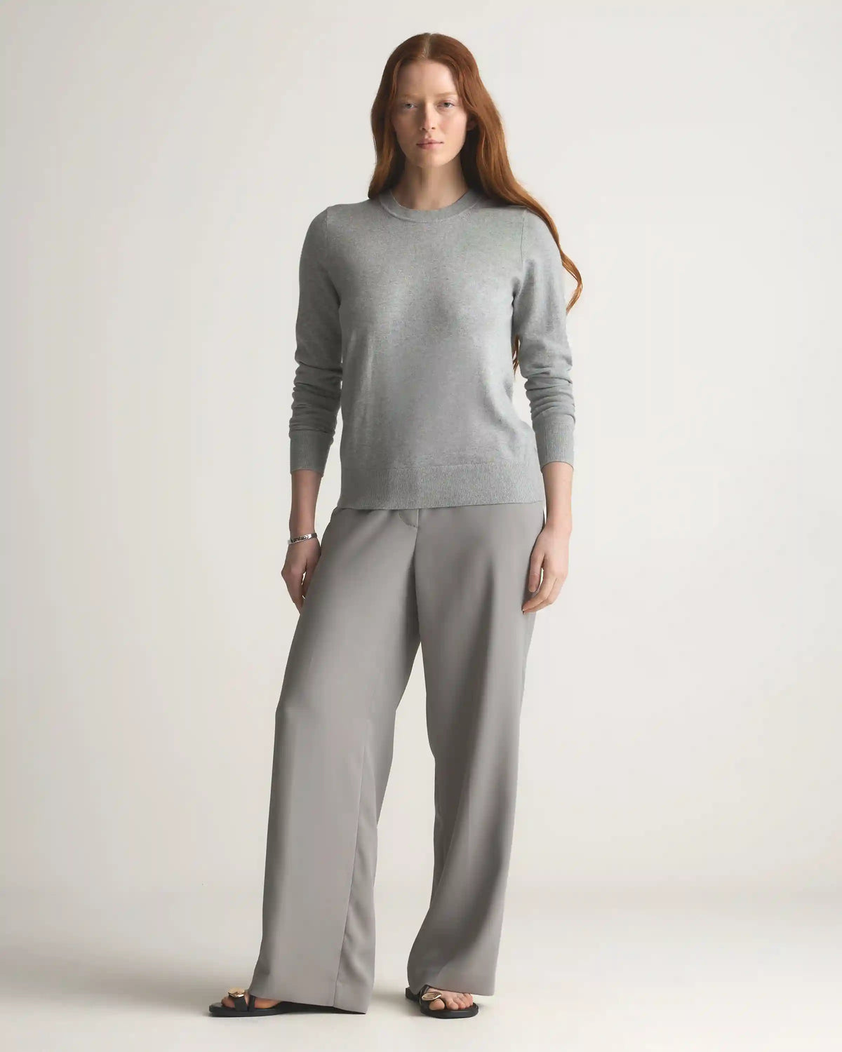 Lightweight Cotton Cashmere Crew Sweater