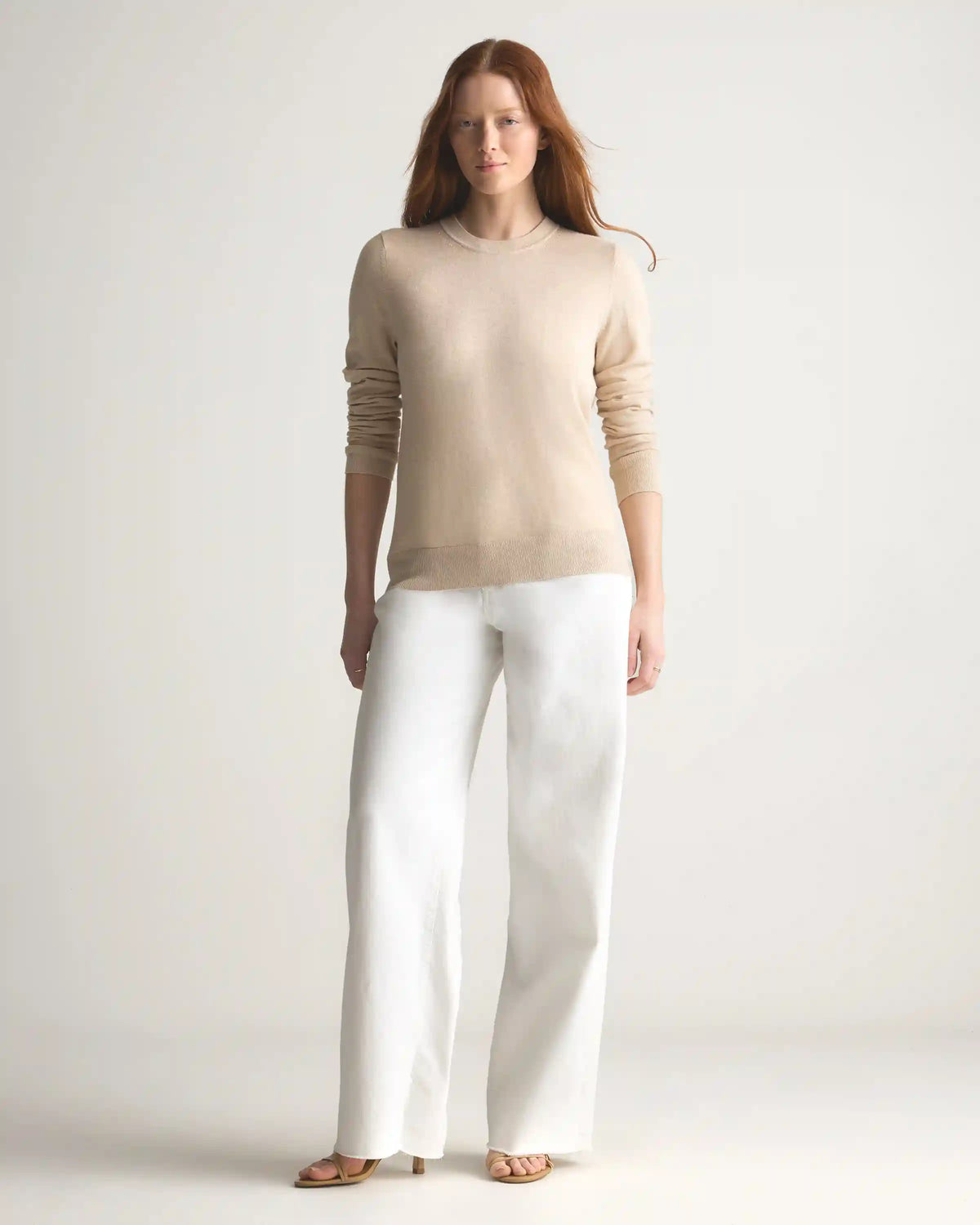 Lightweight Cotton Cashmere Crew Sweater