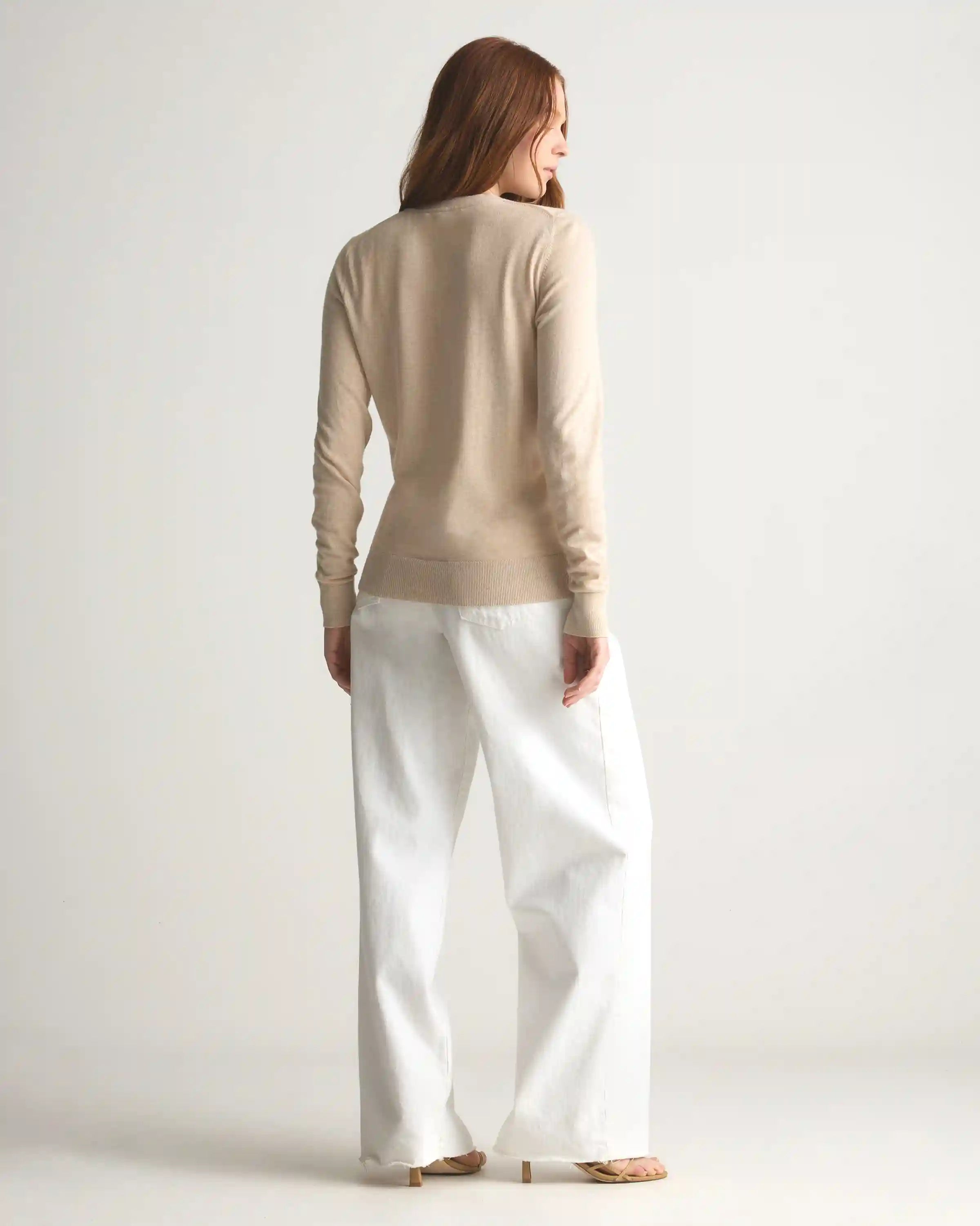Lightweight Cotton Cashmere Crew Sweater