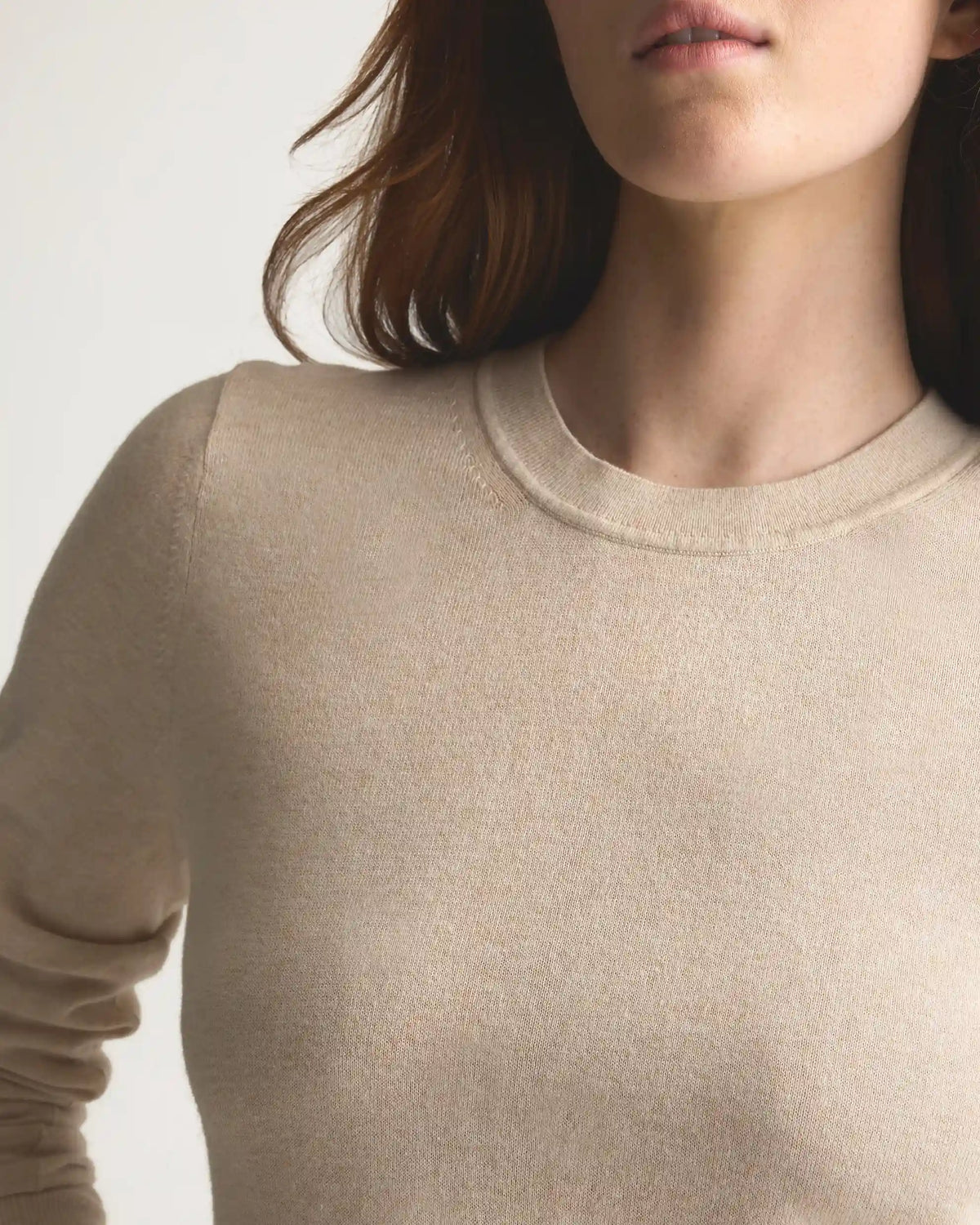 Lightweight Cotton Cashmere Crew Sweater