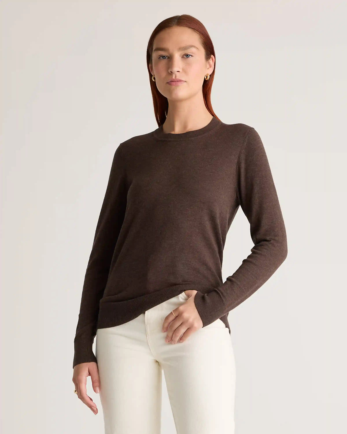 Lightweight Cotton Cashmere Crew Sweater