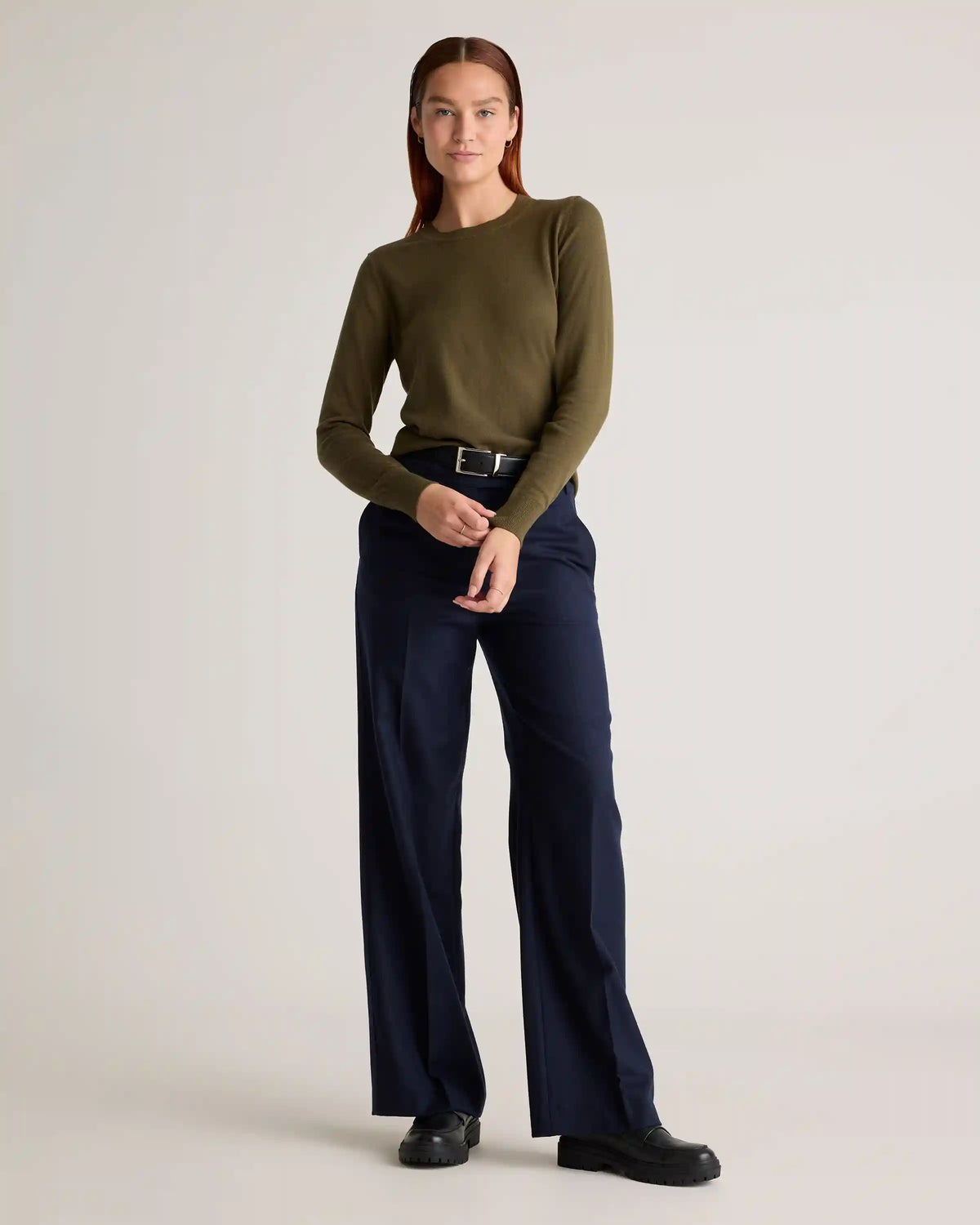 Lightweight Cotton Cashmere Crew Sweater