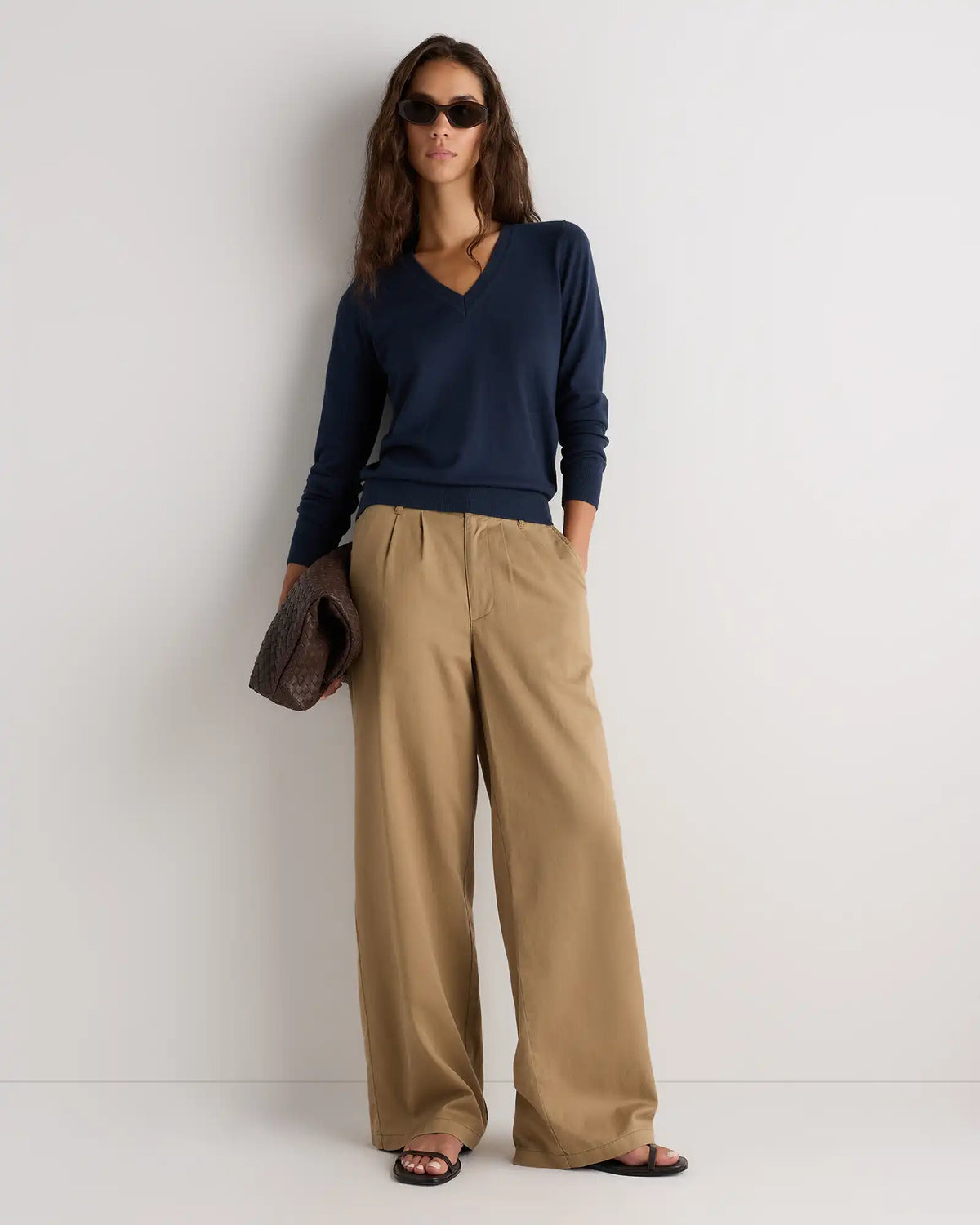 Lightweight Cotton Cashmere V-Neck Sweater