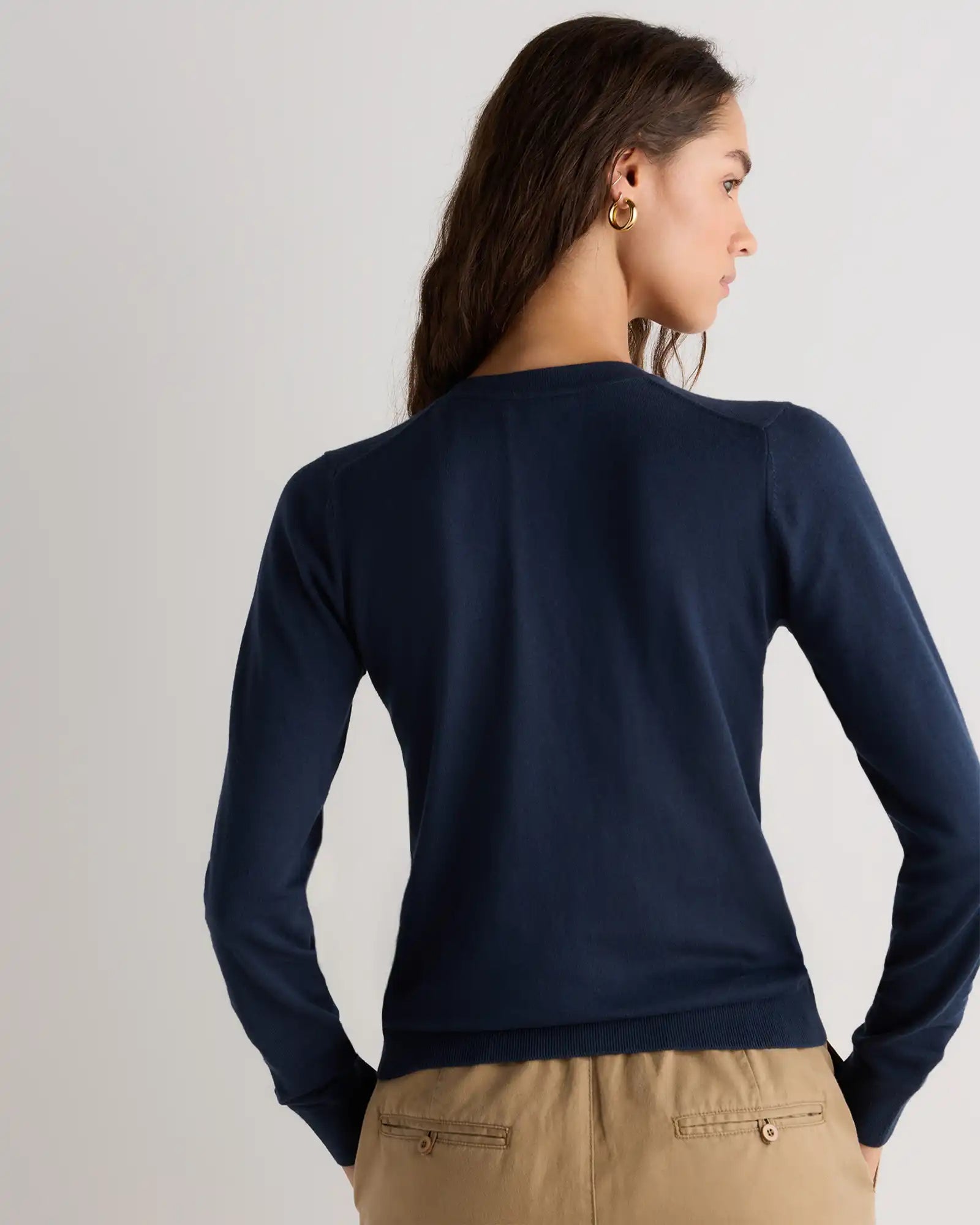 Lightweight Cotton Cashmere V-Neck Sweater