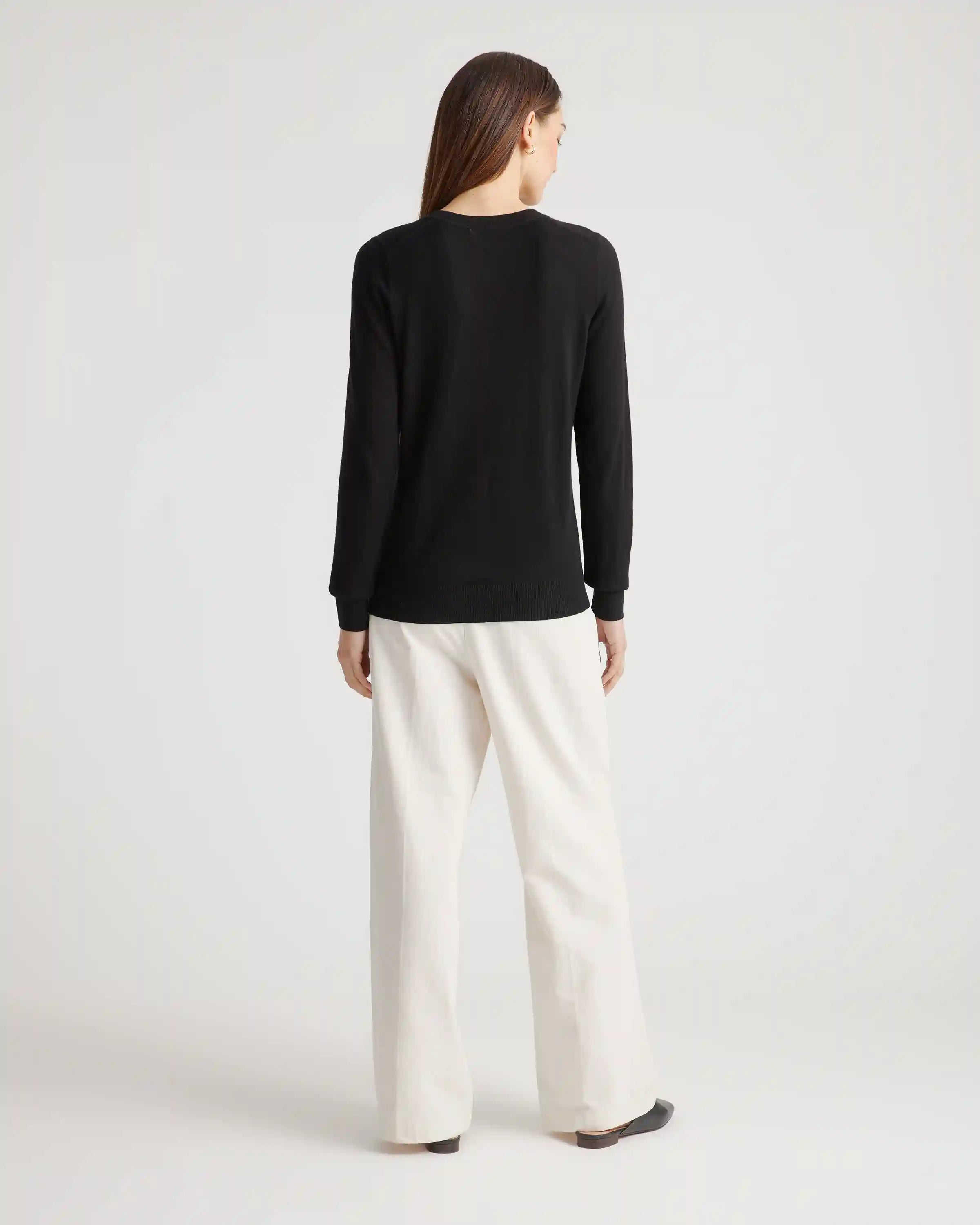 Lightweight Cotton Cashmere V-Neck Sweater