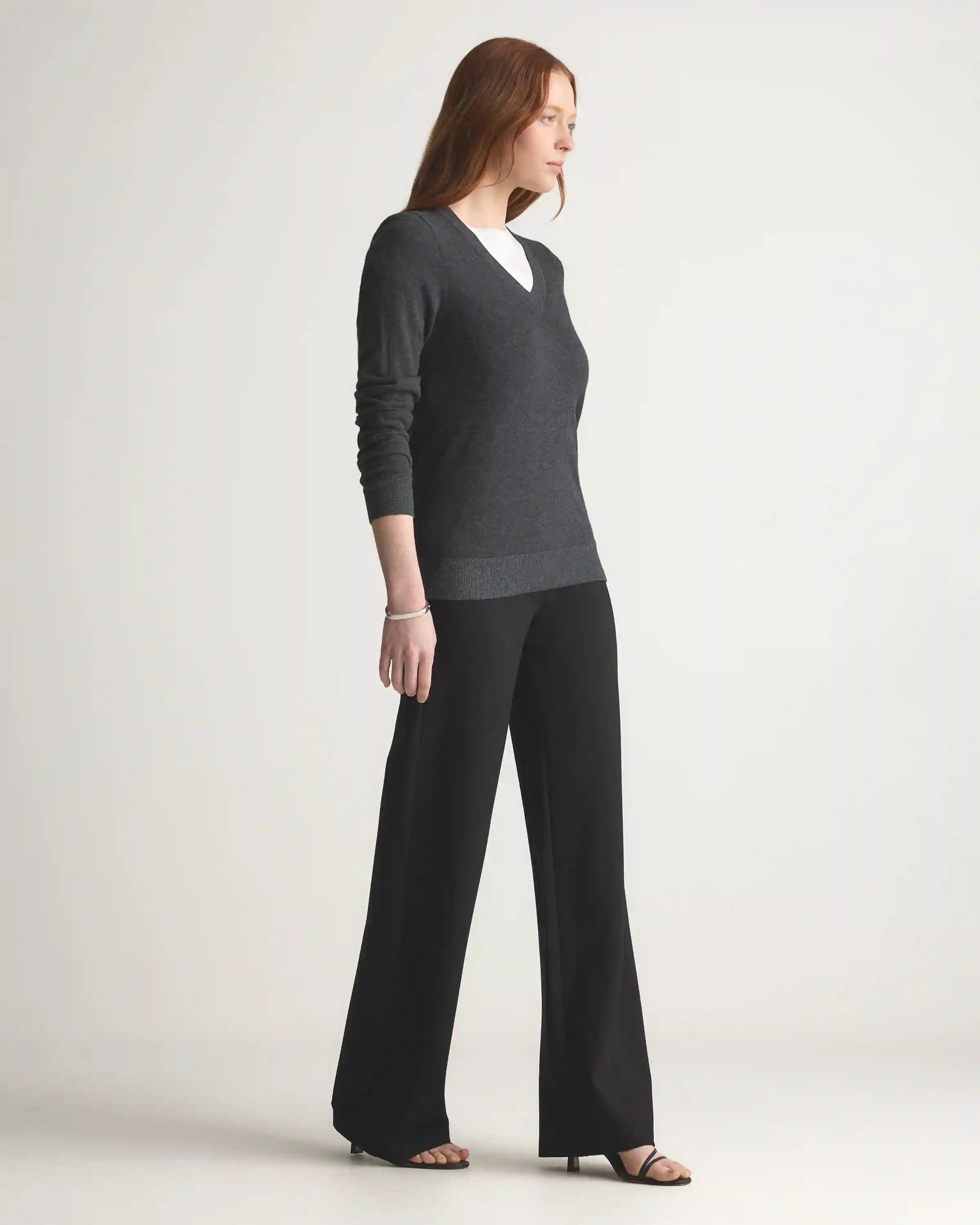 Lightweight Cotton Cashmere V-Neck Sweater