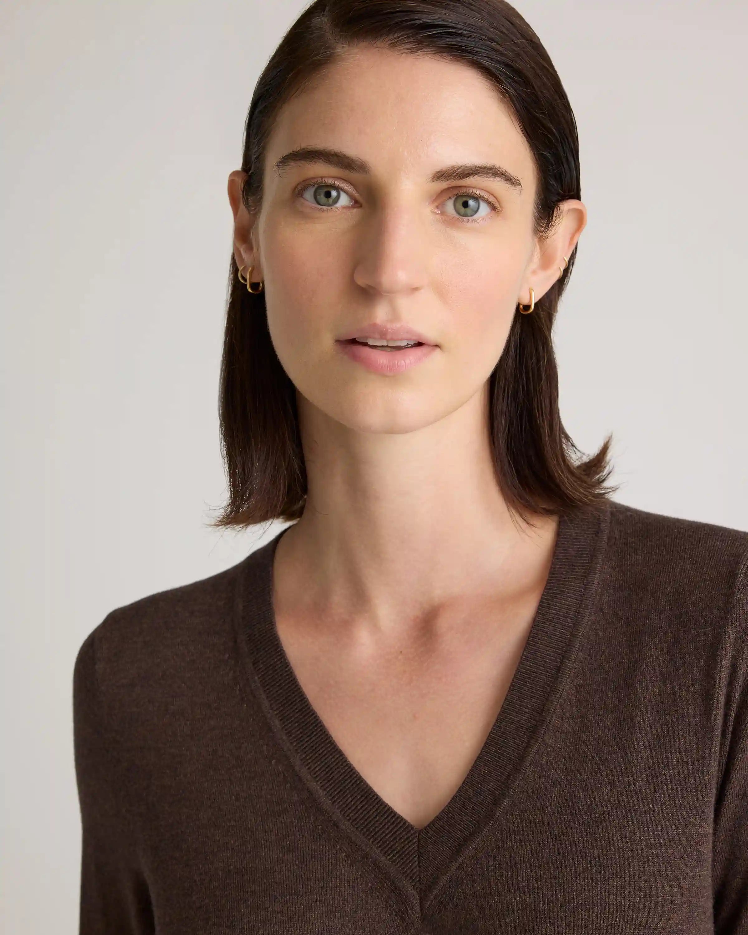 Lightweight Cotton Cashmere V-Neck Sweater