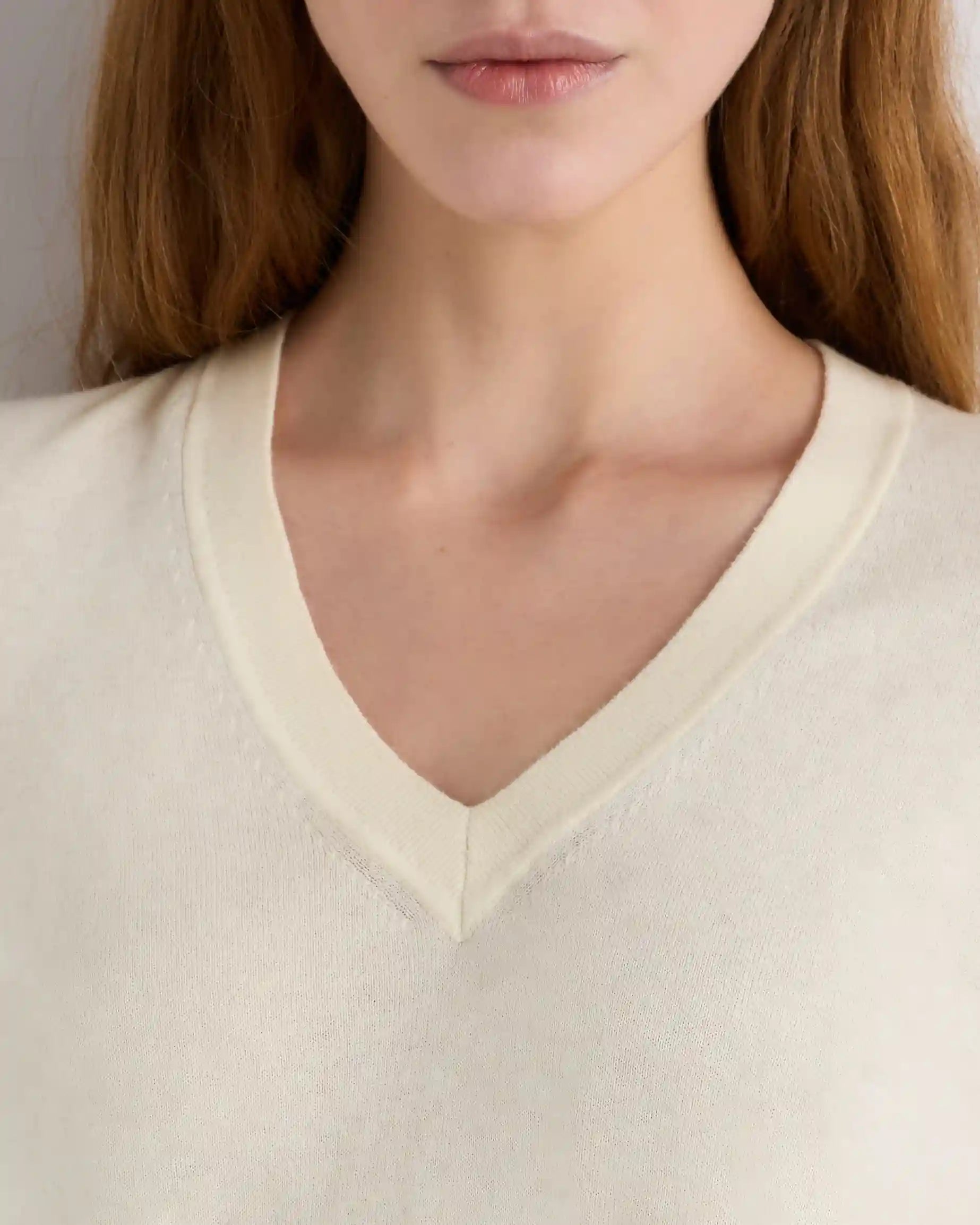 Lightweight Cotton Cashmere V-Neck Sweater