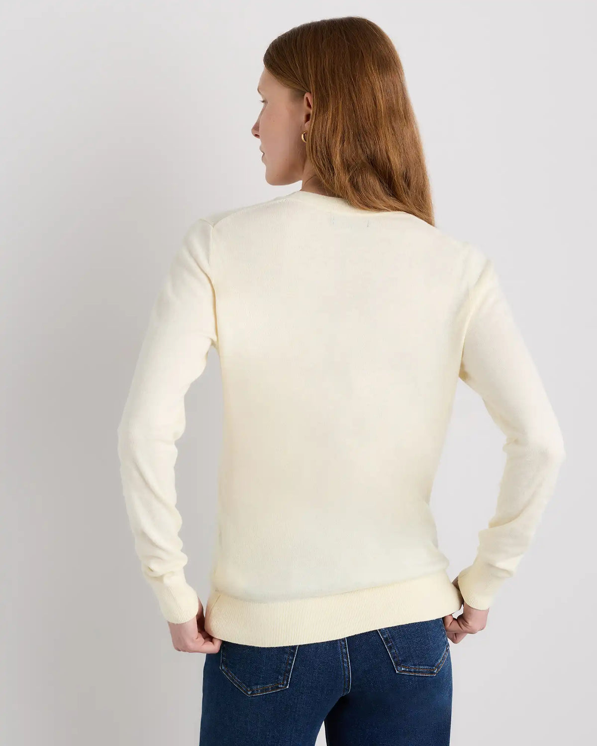 Lightweight Cotton Cashmere V-Neck Sweater