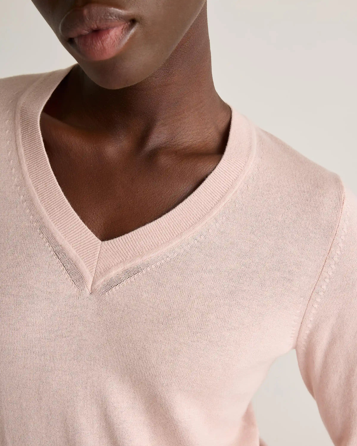 Lightweight Cotton Cashmere V-Neck Sweater