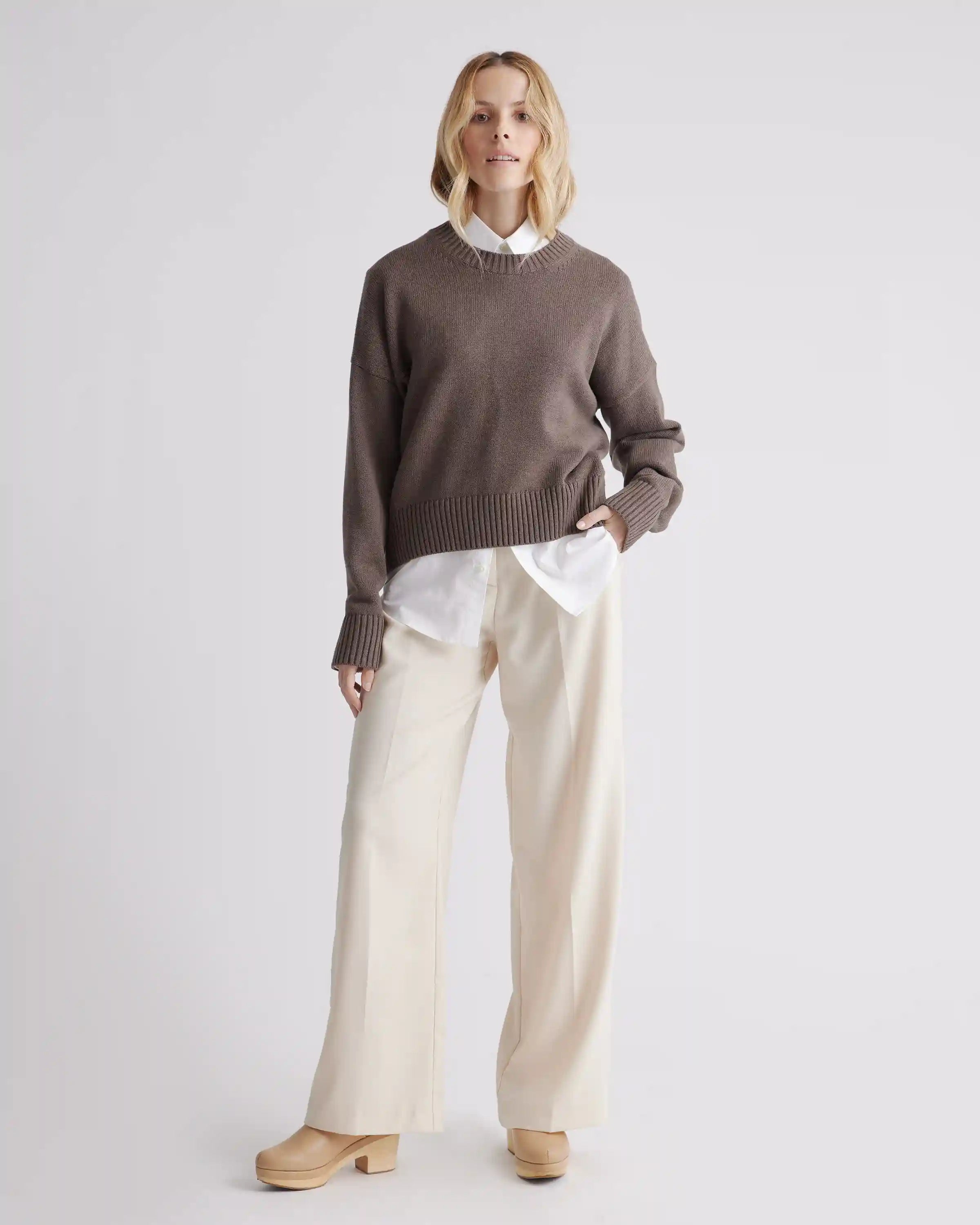 100% Organic Cotton Boyfriend Crew Sweater