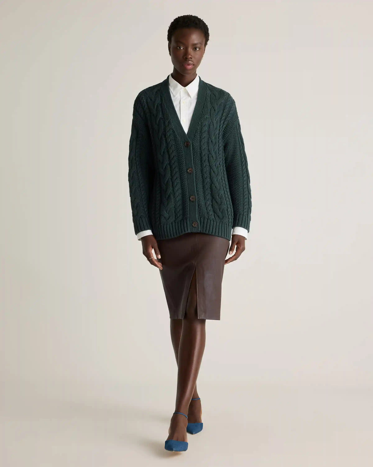 100% Organic Cotton Oversized Cable Cardigan