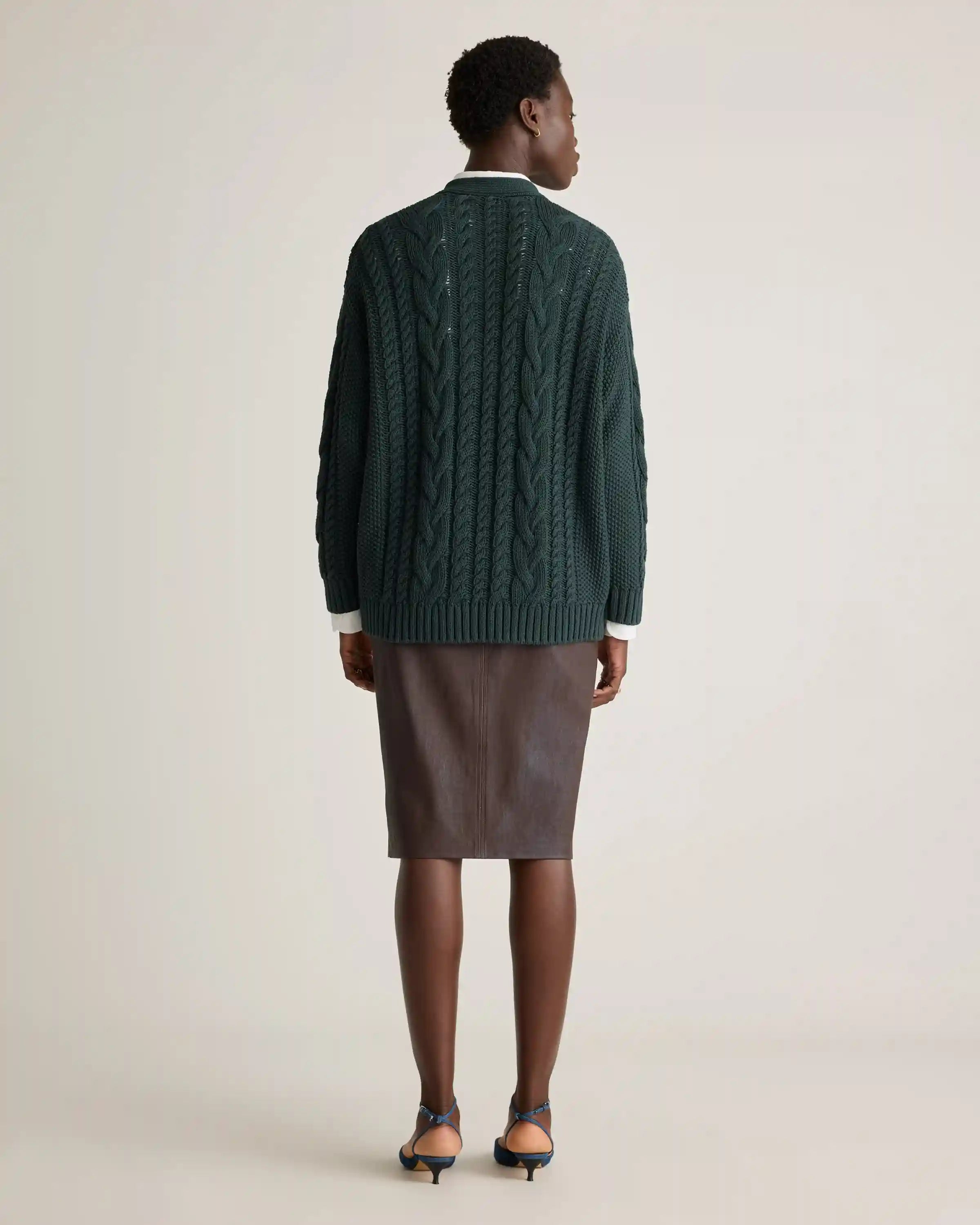 100% Organic Cotton Oversized Cable Cardigan