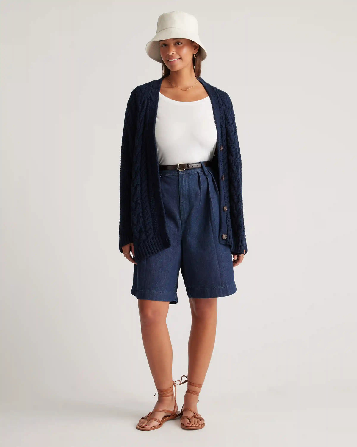 100% Organic Cotton Oversized Cable Cardigan