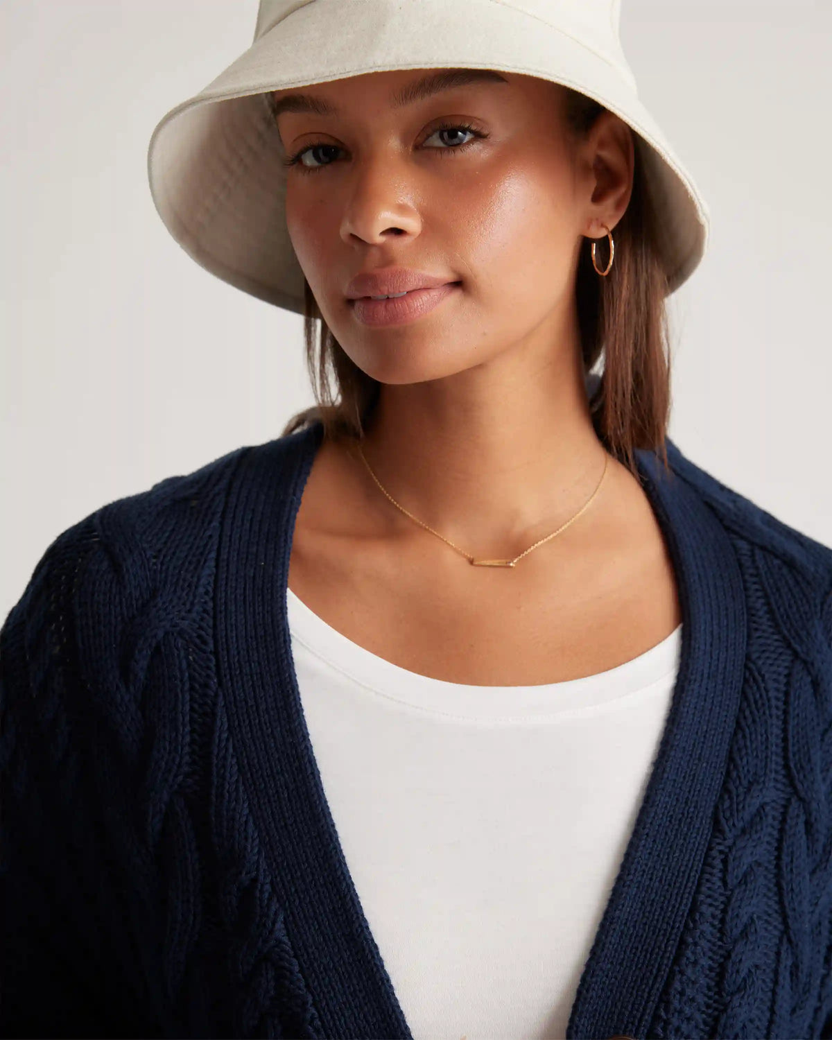 100% Organic Cotton Oversized Cable Cardigan