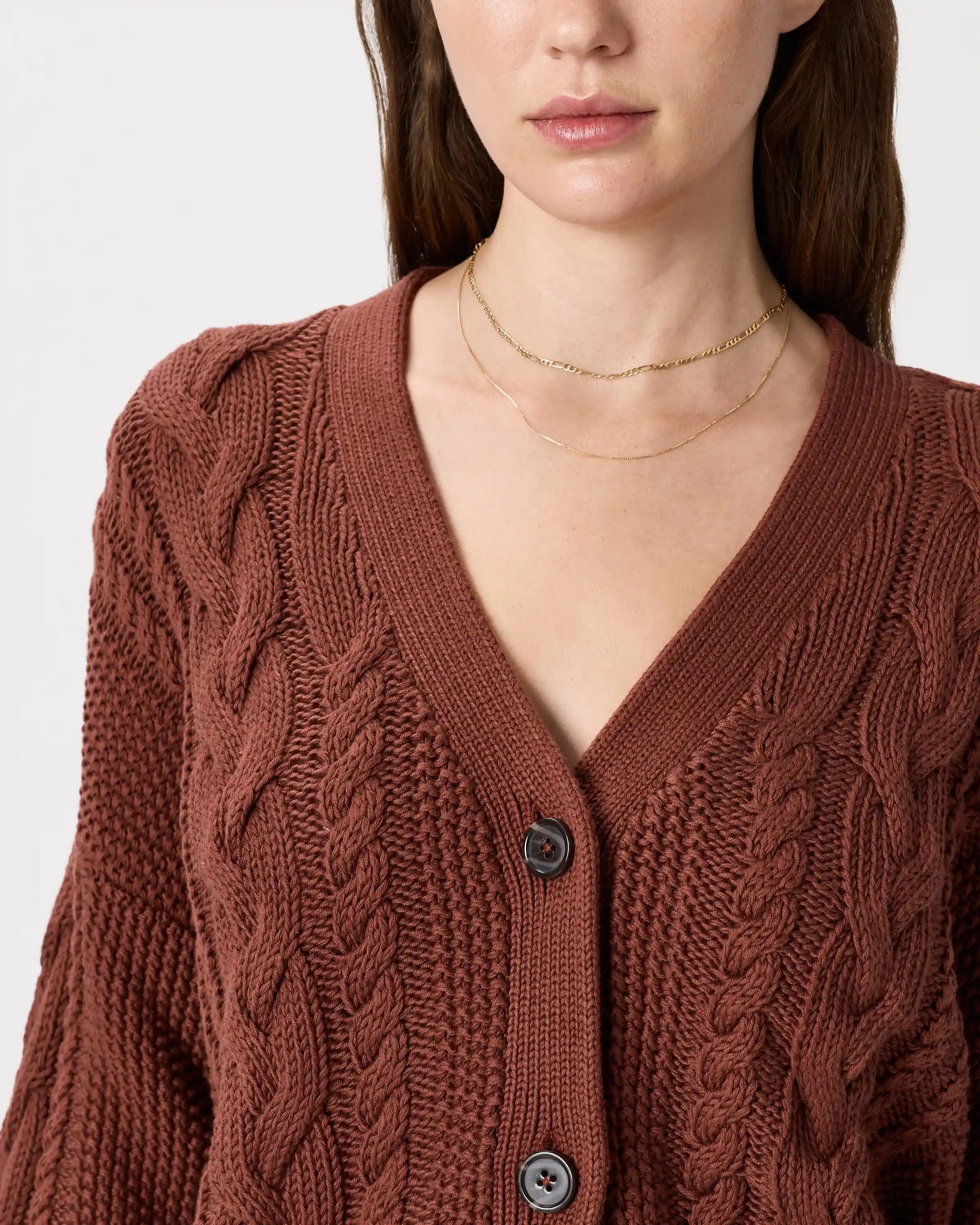 100% Organic Cotton Oversized Cable Cardigan