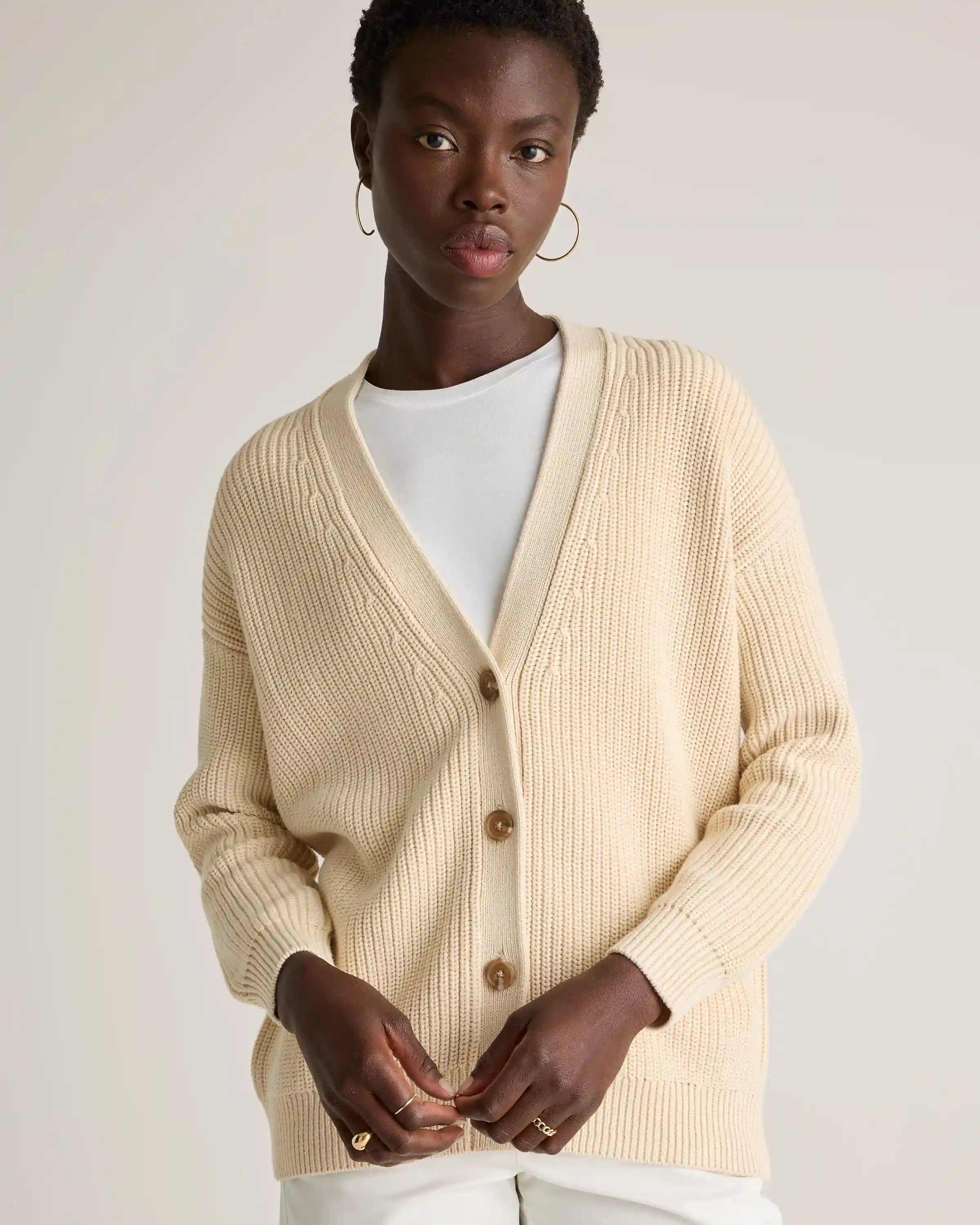 100% Organic Cotton Oversized Boyfriend Cardigan