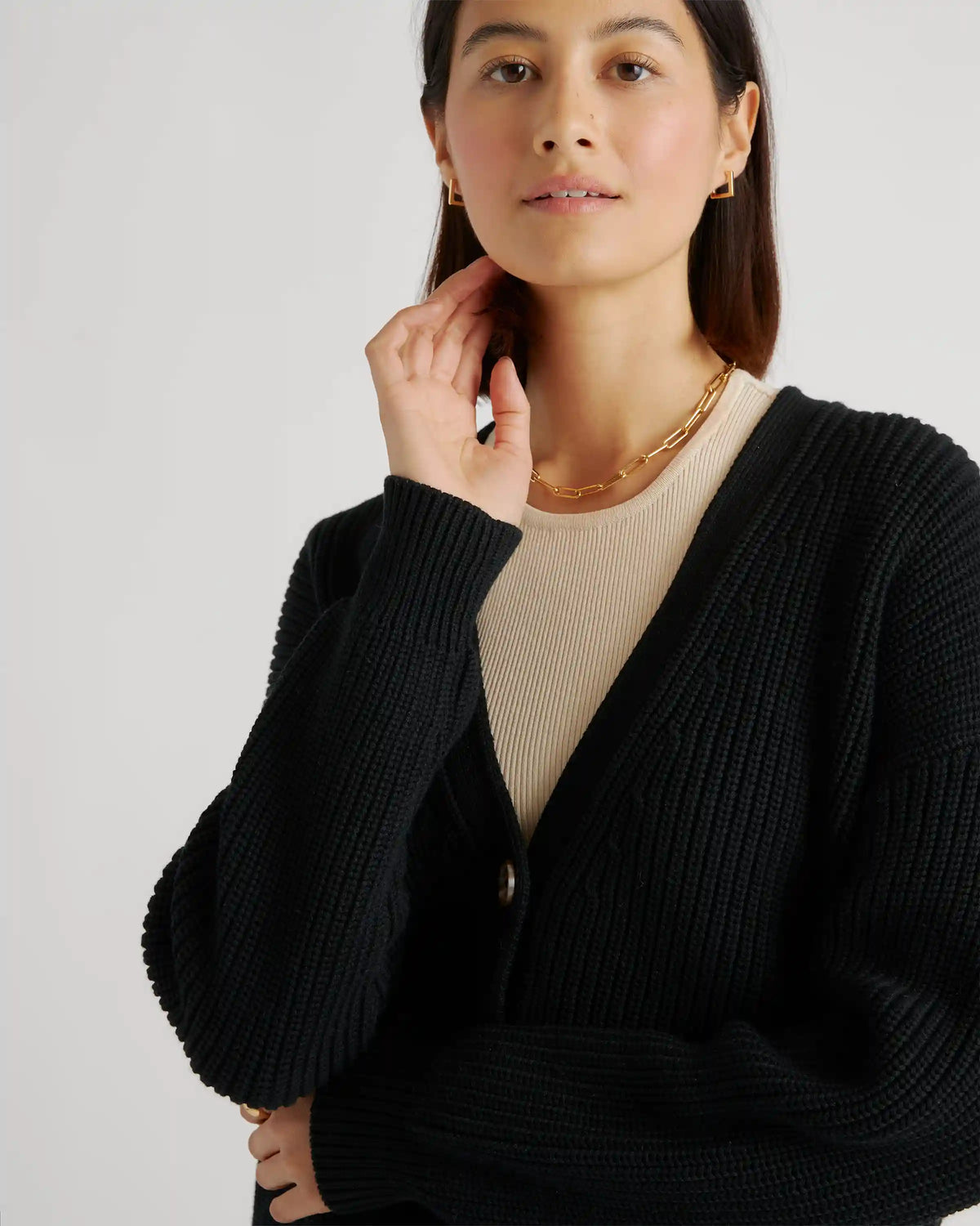 100% Organic Cotton Oversized Boyfriend Cardigan