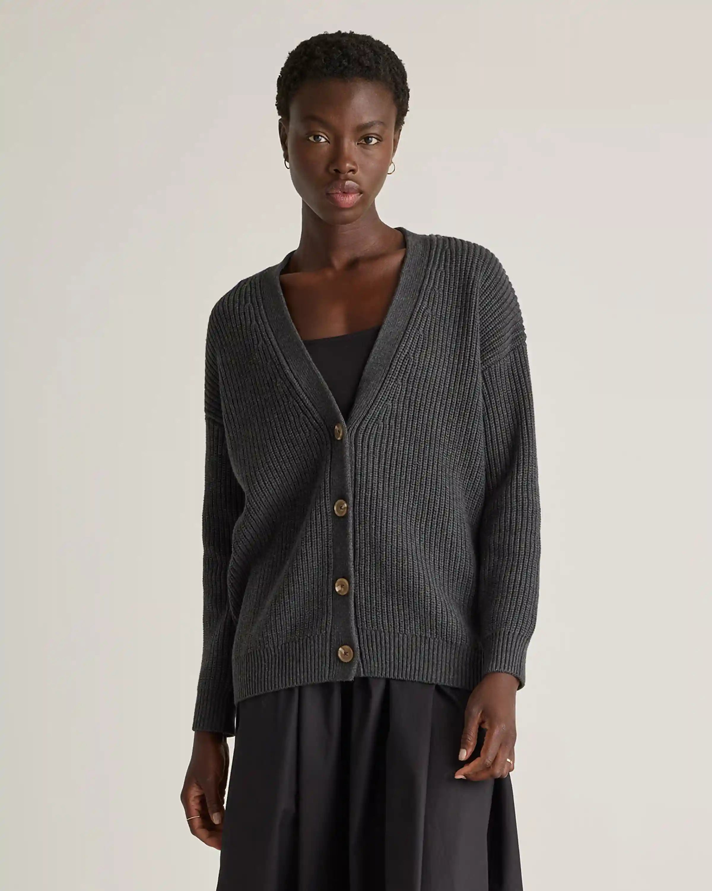 100% Organic Cotton Oversized Boyfriend Cardigan