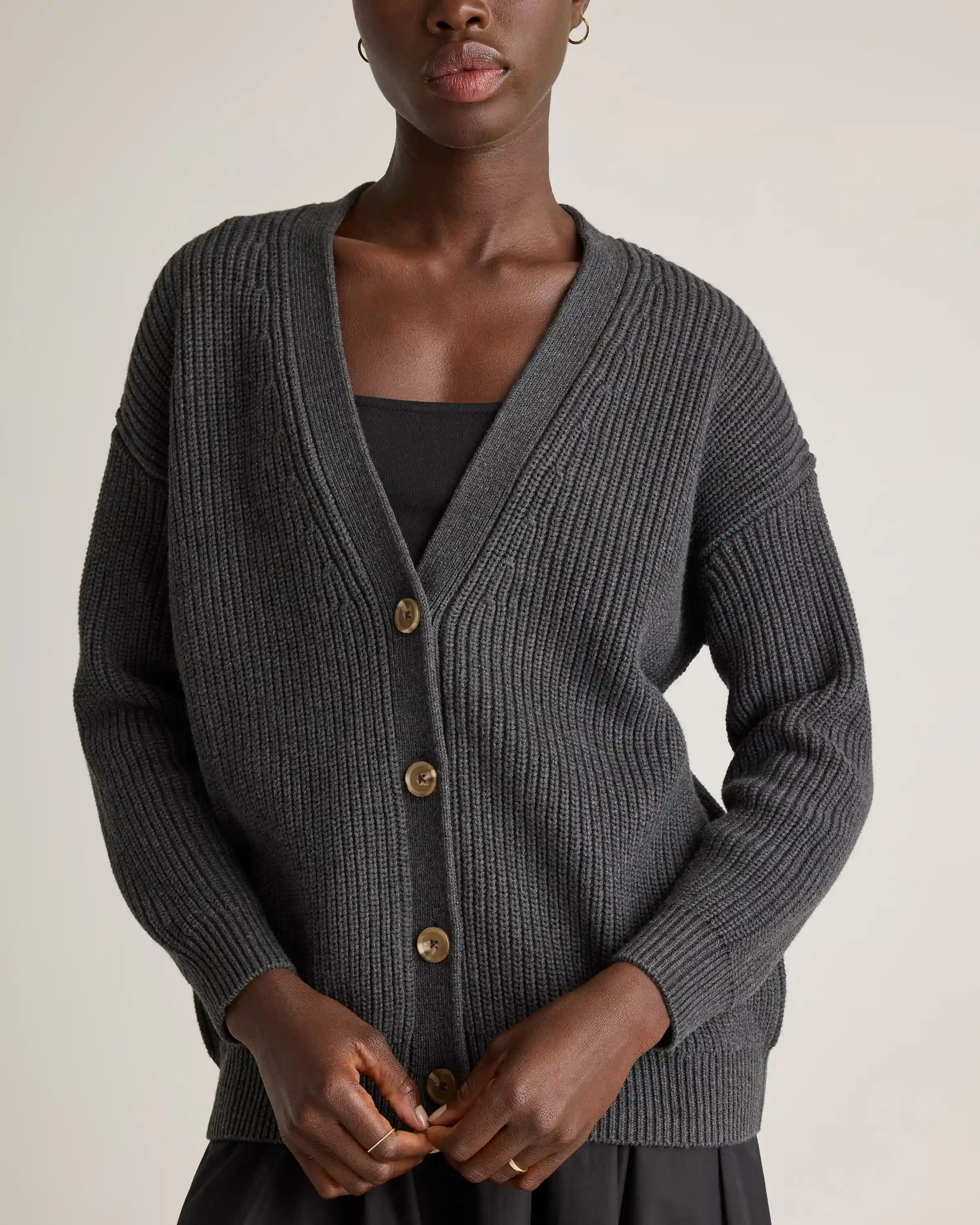 100% Organic Cotton Oversized Boyfriend Cardigan
