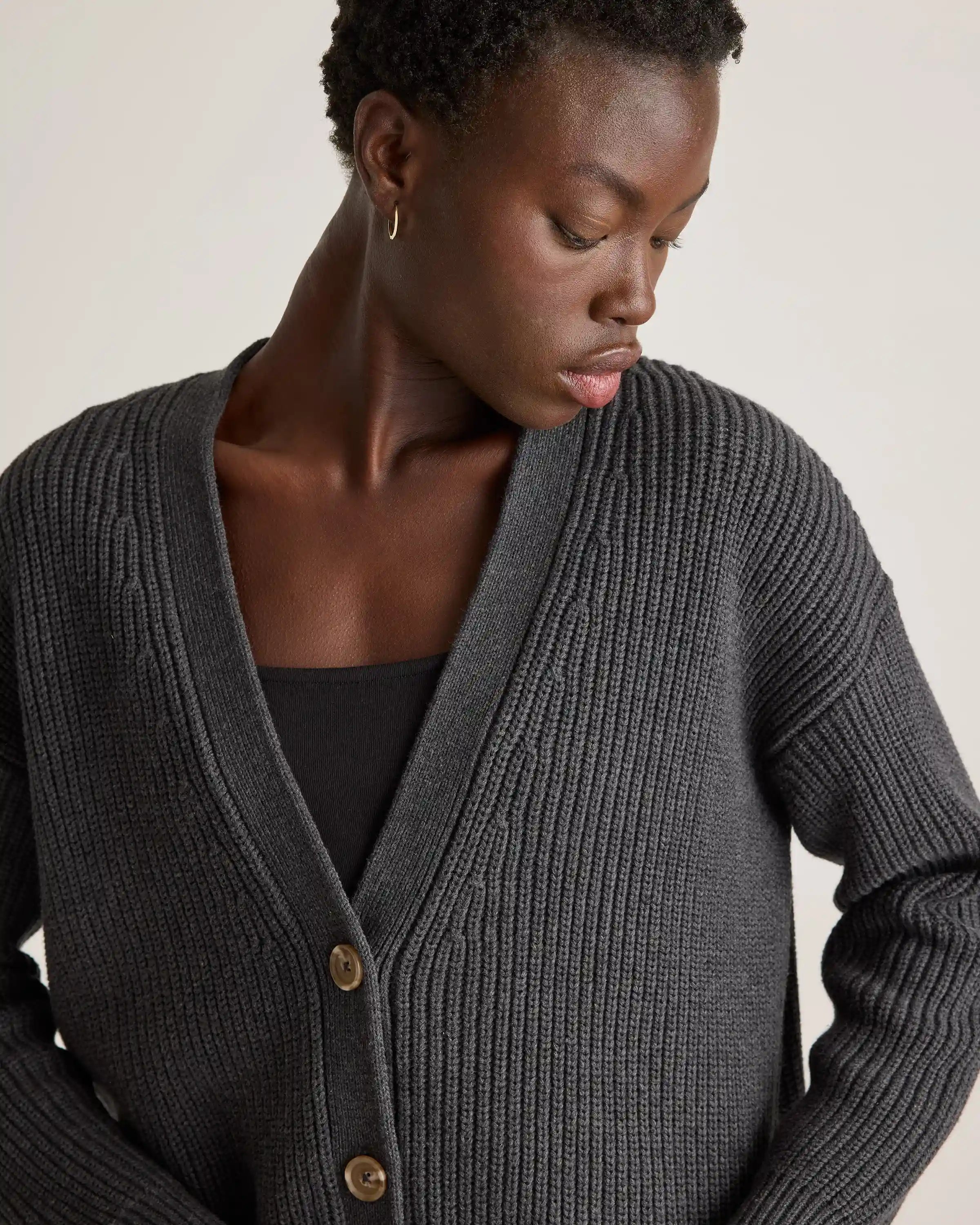 100% Organic Cotton Oversized Boyfriend Cardigan