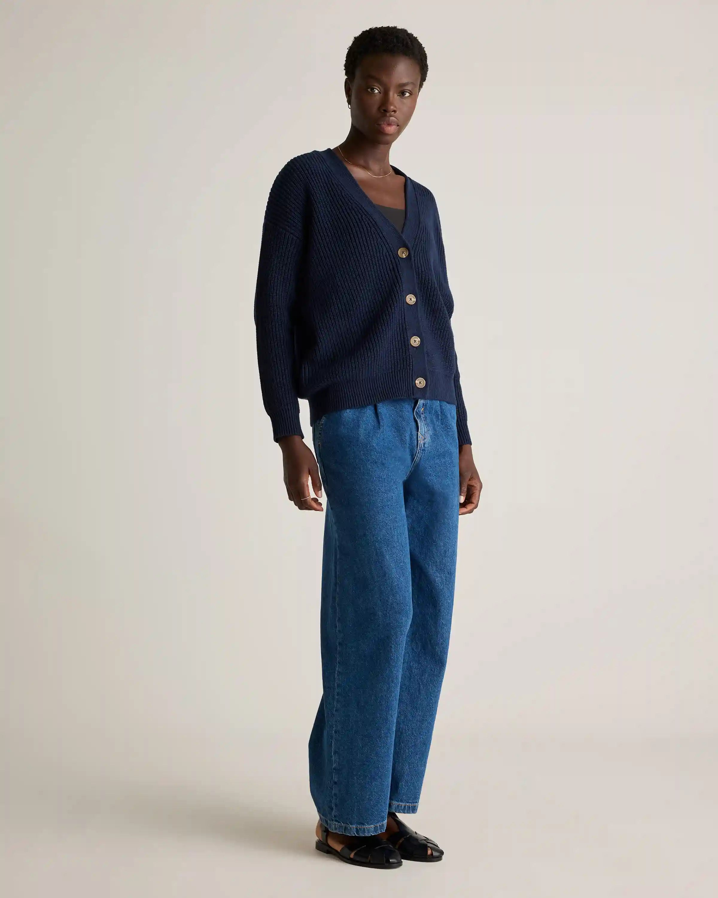 100% Organic Cotton Oversized Boyfriend Cardigan