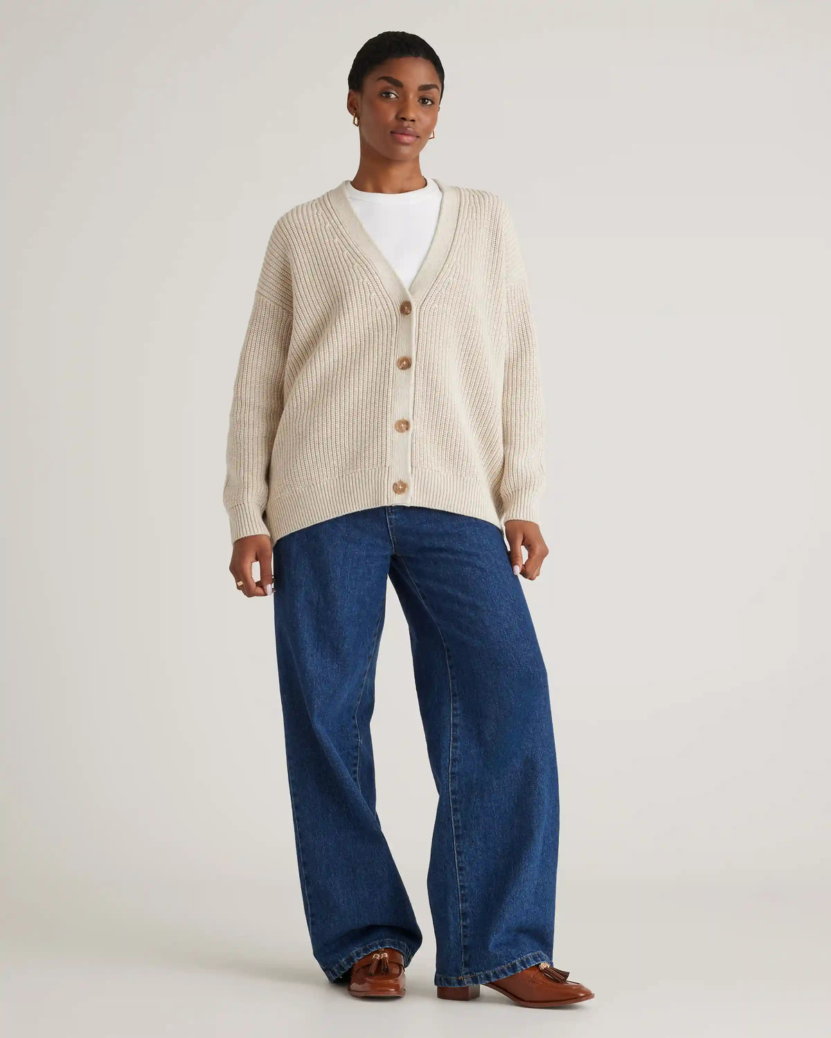 100% Organic Cotton Oversized Boyfriend Cardigan