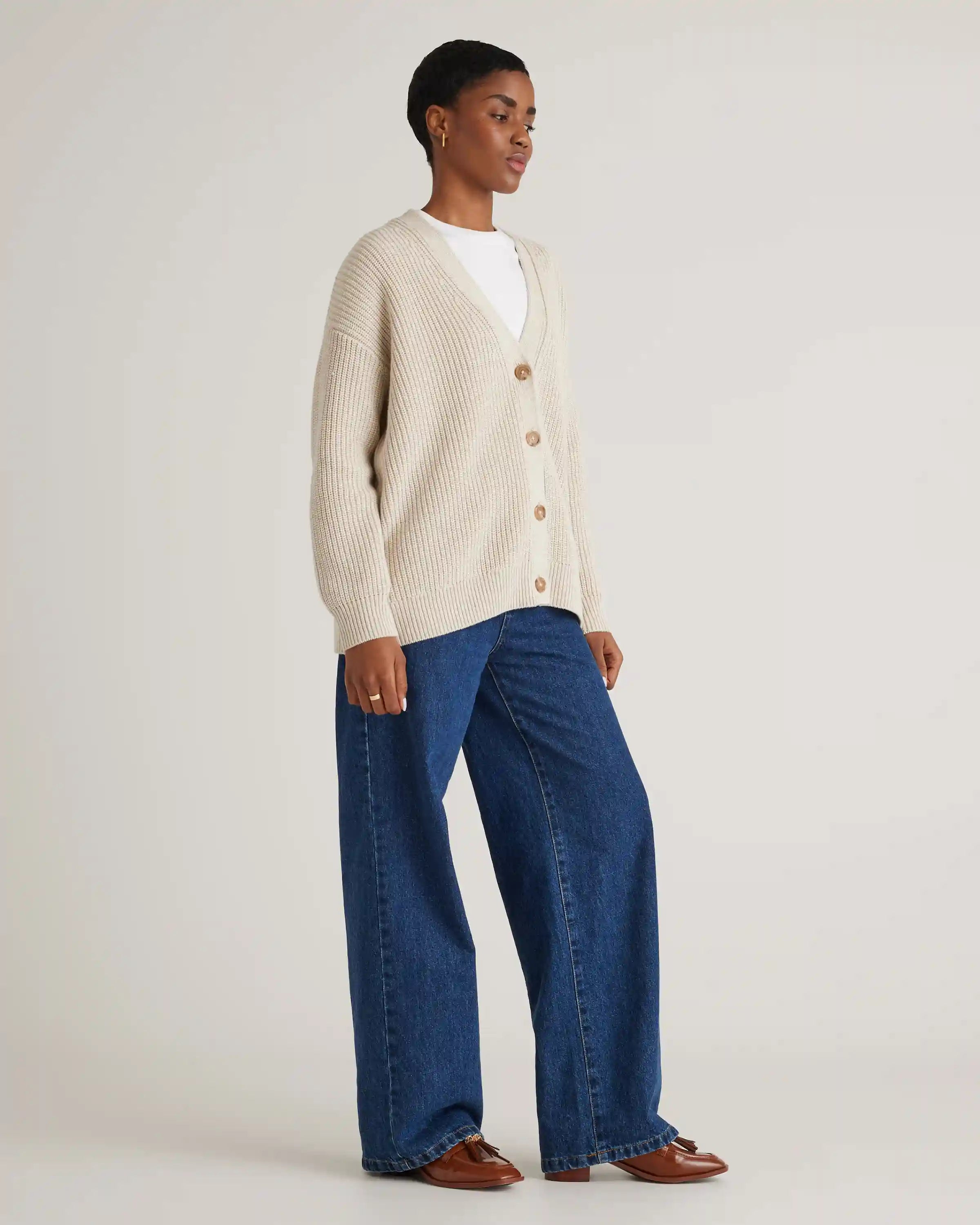 100% Organic Cotton Oversized Boyfriend Cardigan
