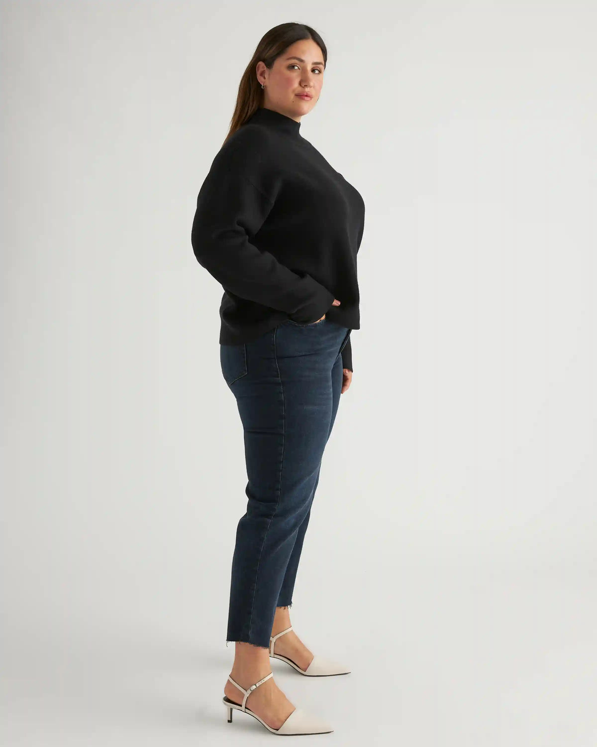 Eco-Knit Milano Stitch Mock Neck Pullover