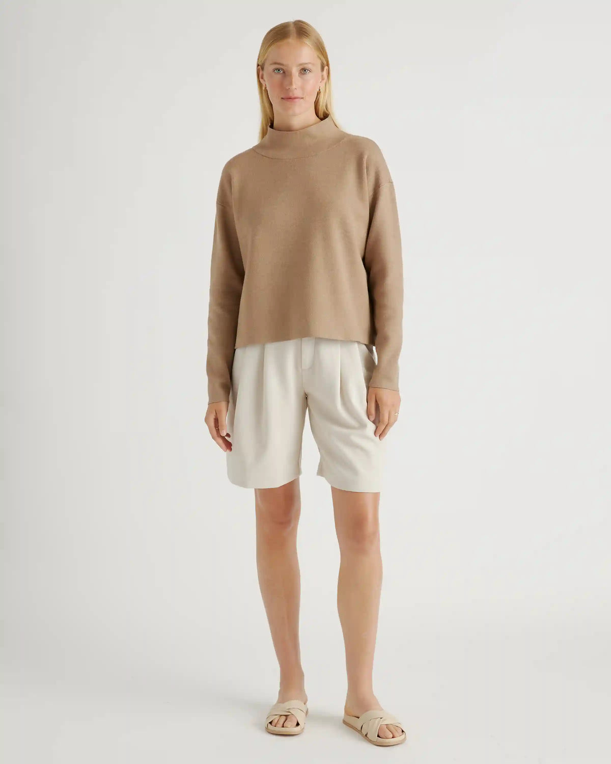 Eco-Knit Milano Stitch Mock Neck Pullover