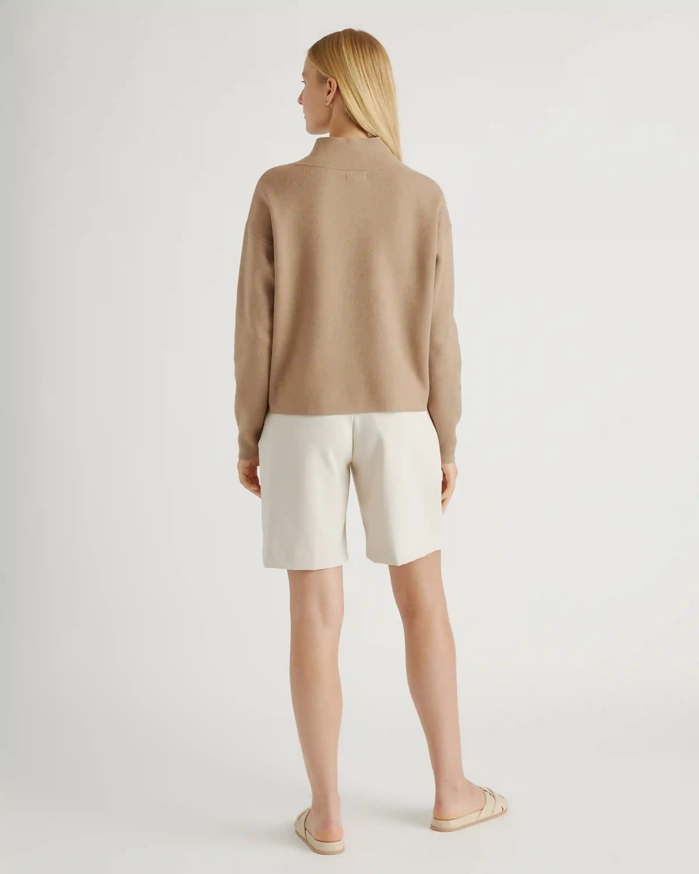 Eco-Knit Milano Stitch Mock Neck Pullover