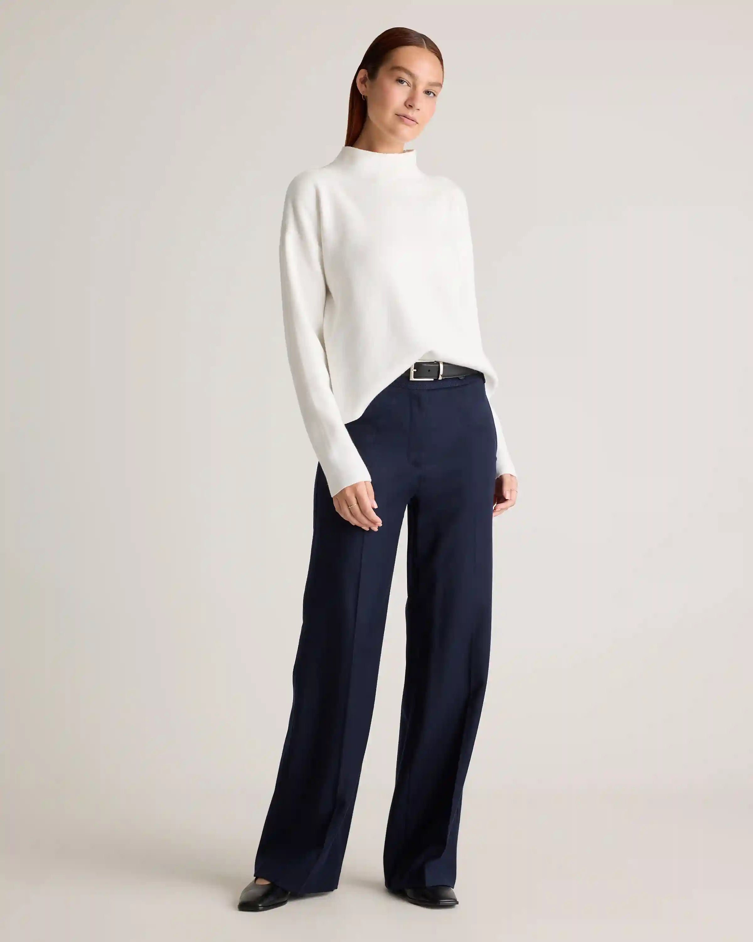 Eco-Knit Milano Stitch Mock Neck Pullover