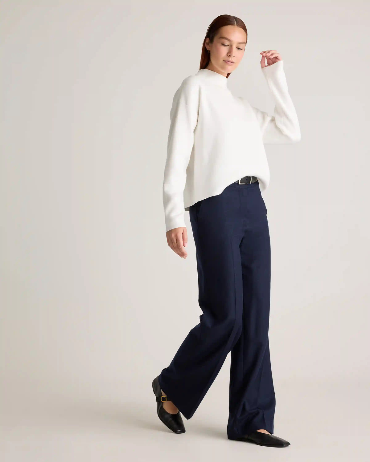 Eco-Knit Milano Stitch Mock Neck Pullover