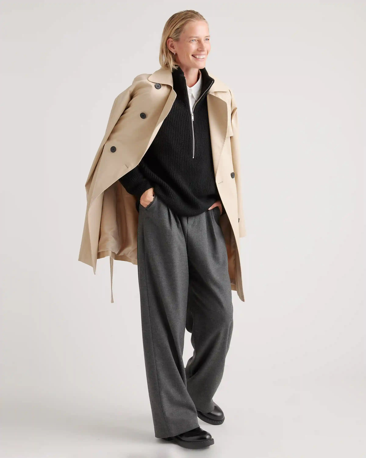 Australian Merino Wool Half Zip Sweater