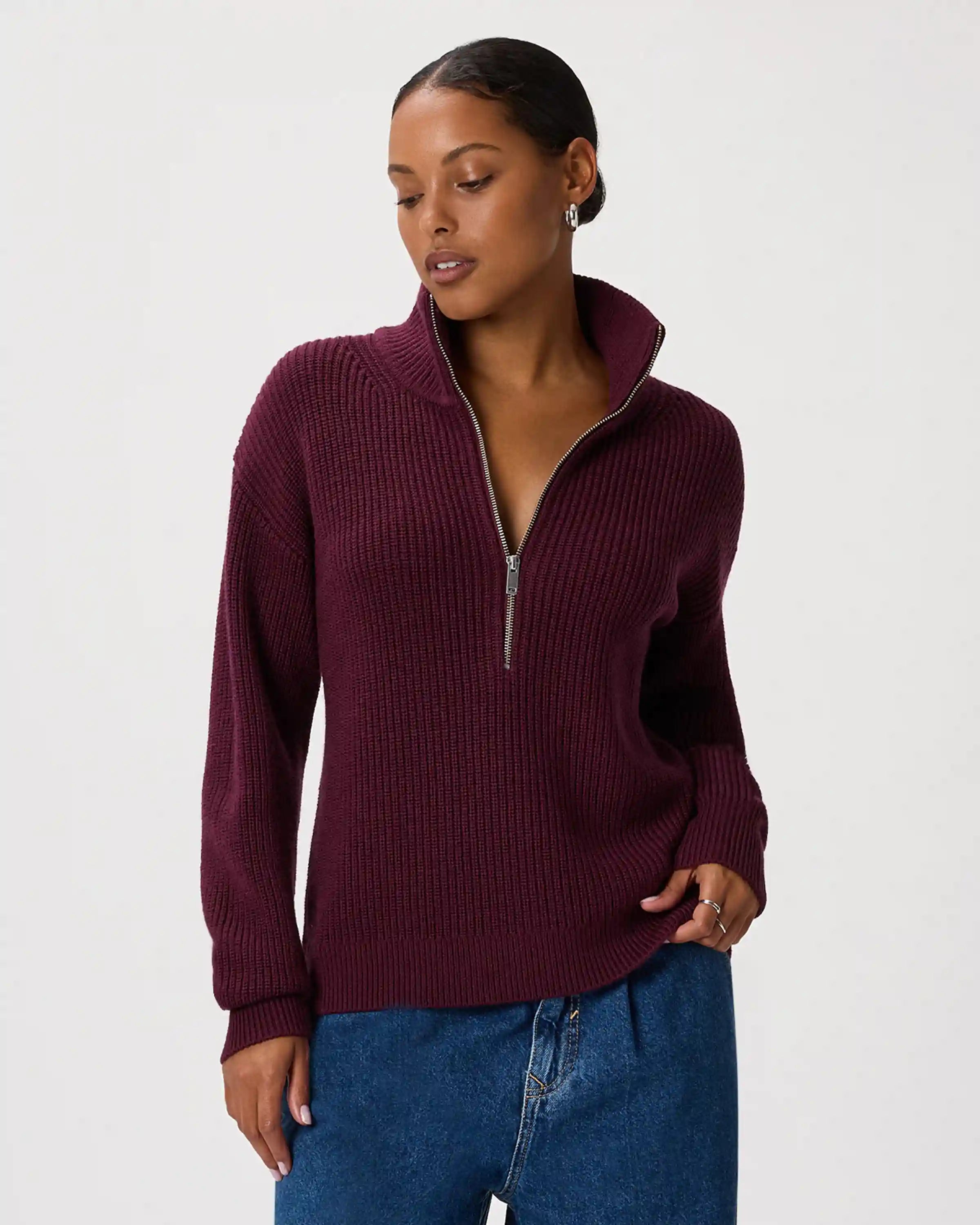 Australian Merino Wool Half Zip Sweater