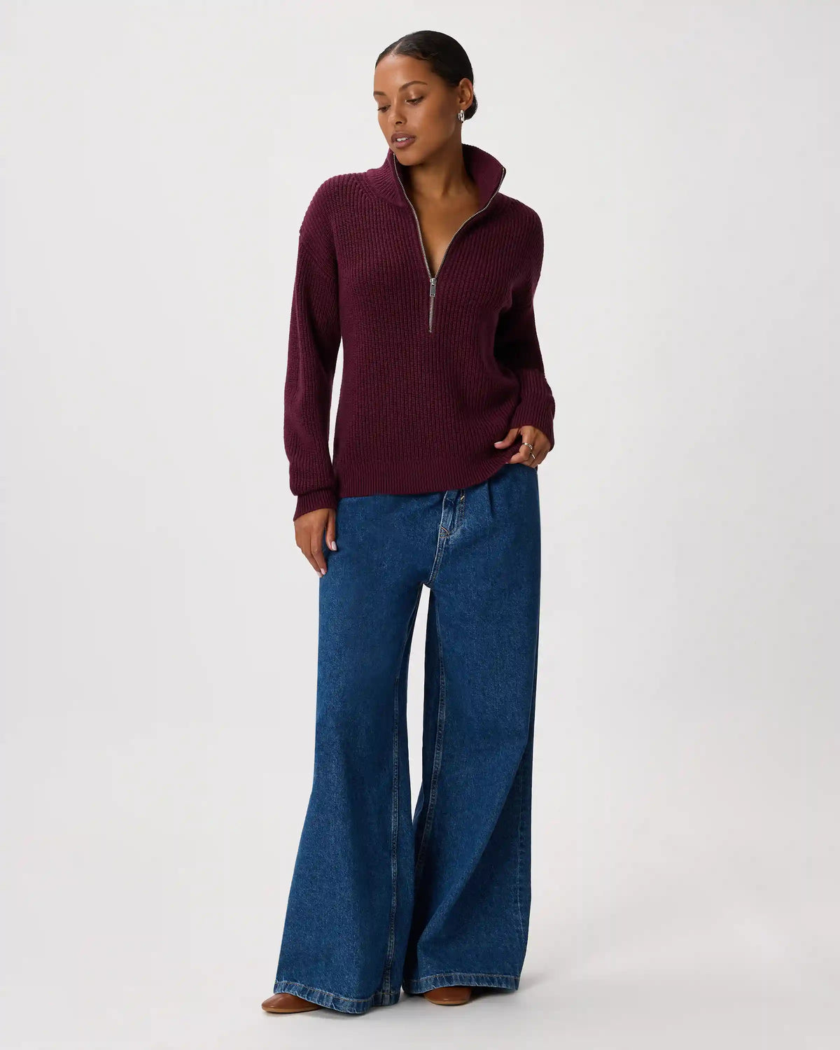 Australian Merino Wool Half Zip Sweater