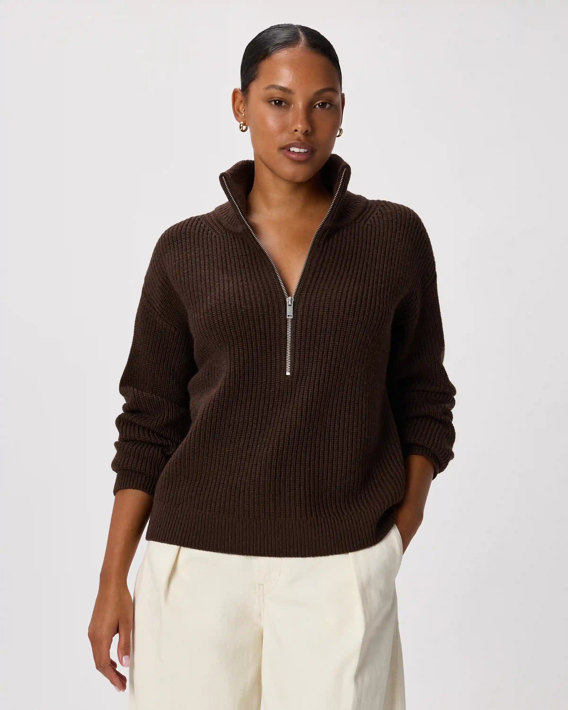 Australian Merino Wool Half Zip Sweater