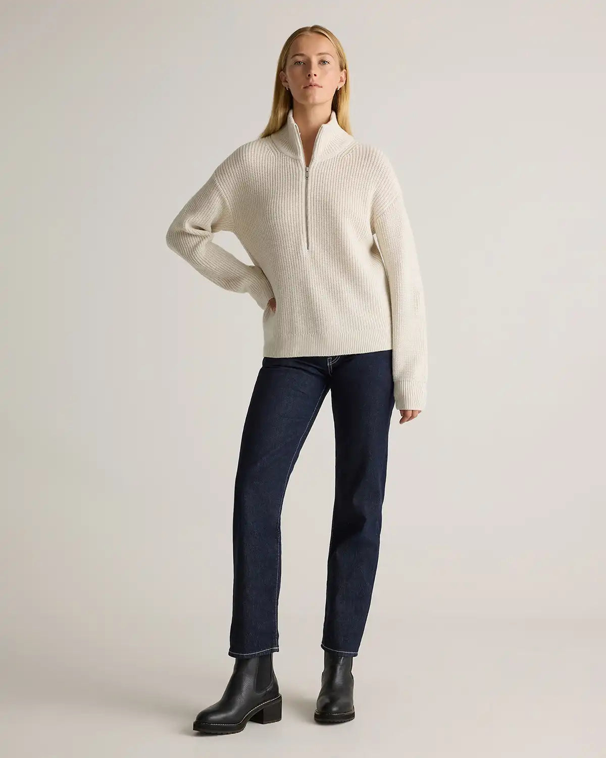 Australian Merino Wool Half Zip Sweater