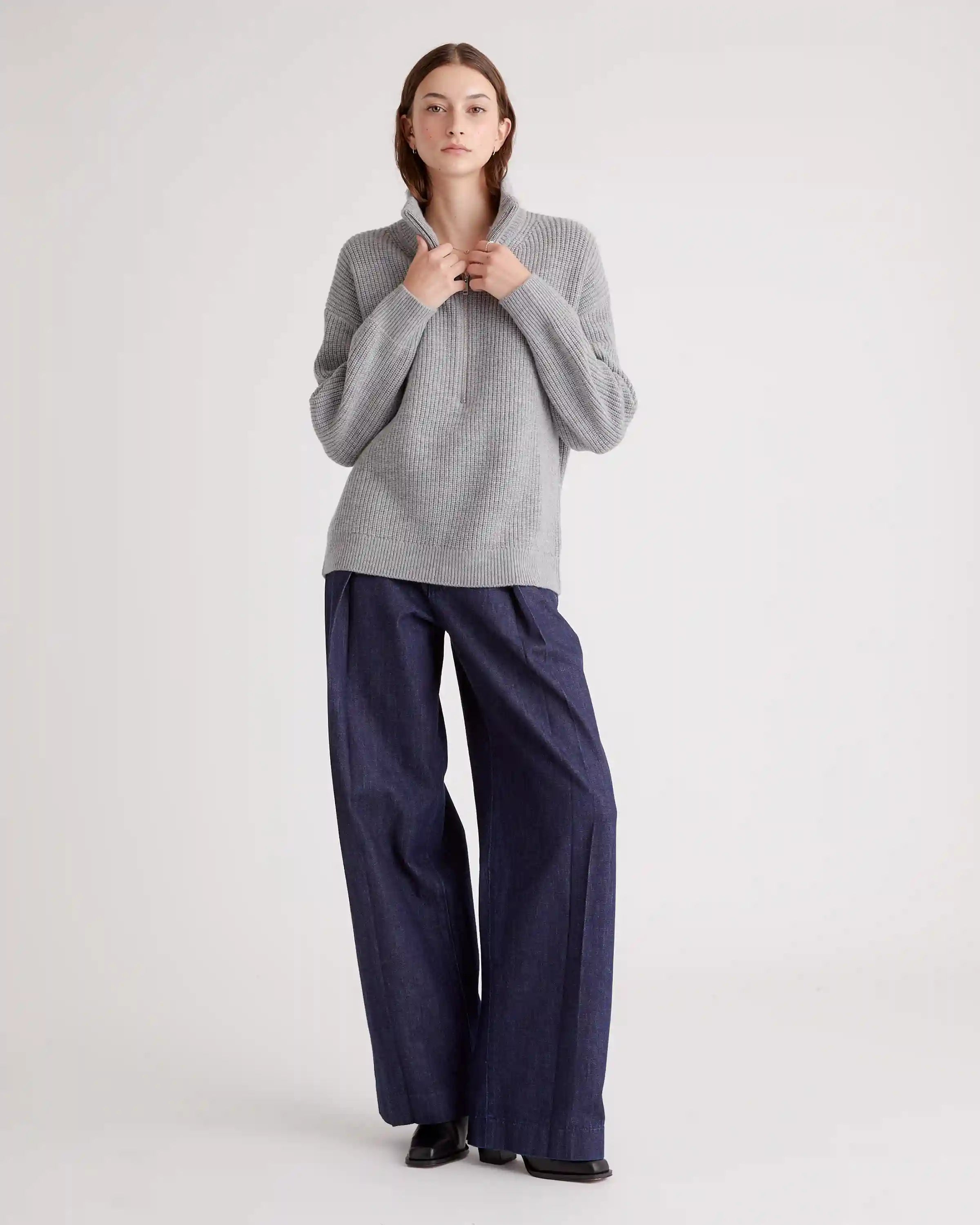 Australian Merino Wool Half Zip Sweater