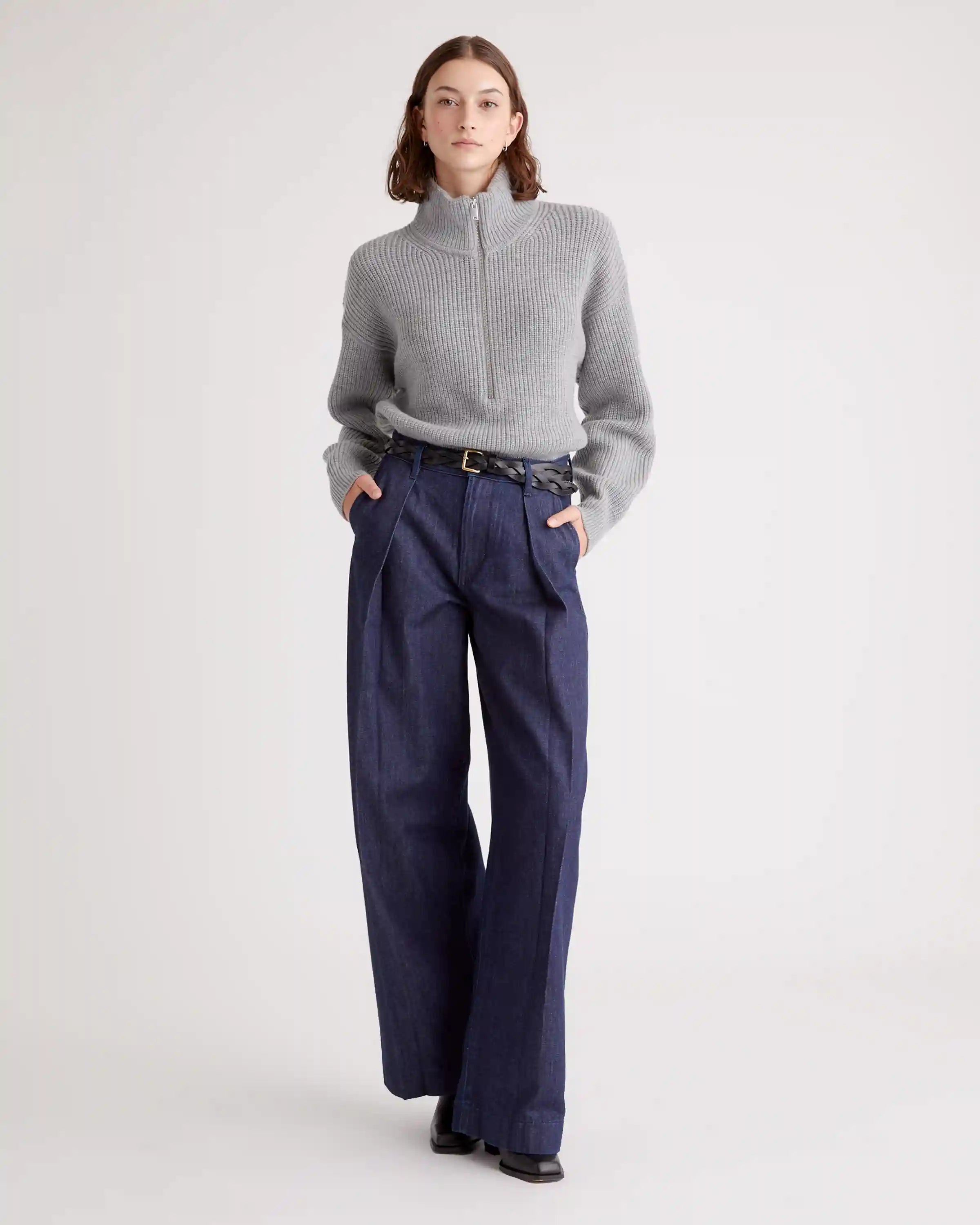 Australian Merino Wool Half Zip Sweater