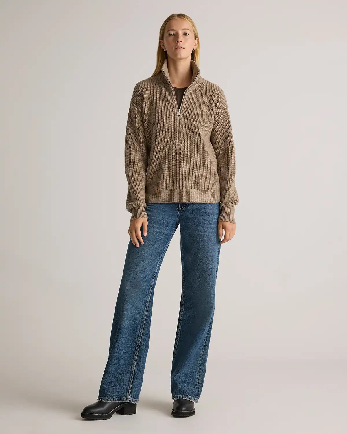 Australian Merino Wool Half Zip Sweater