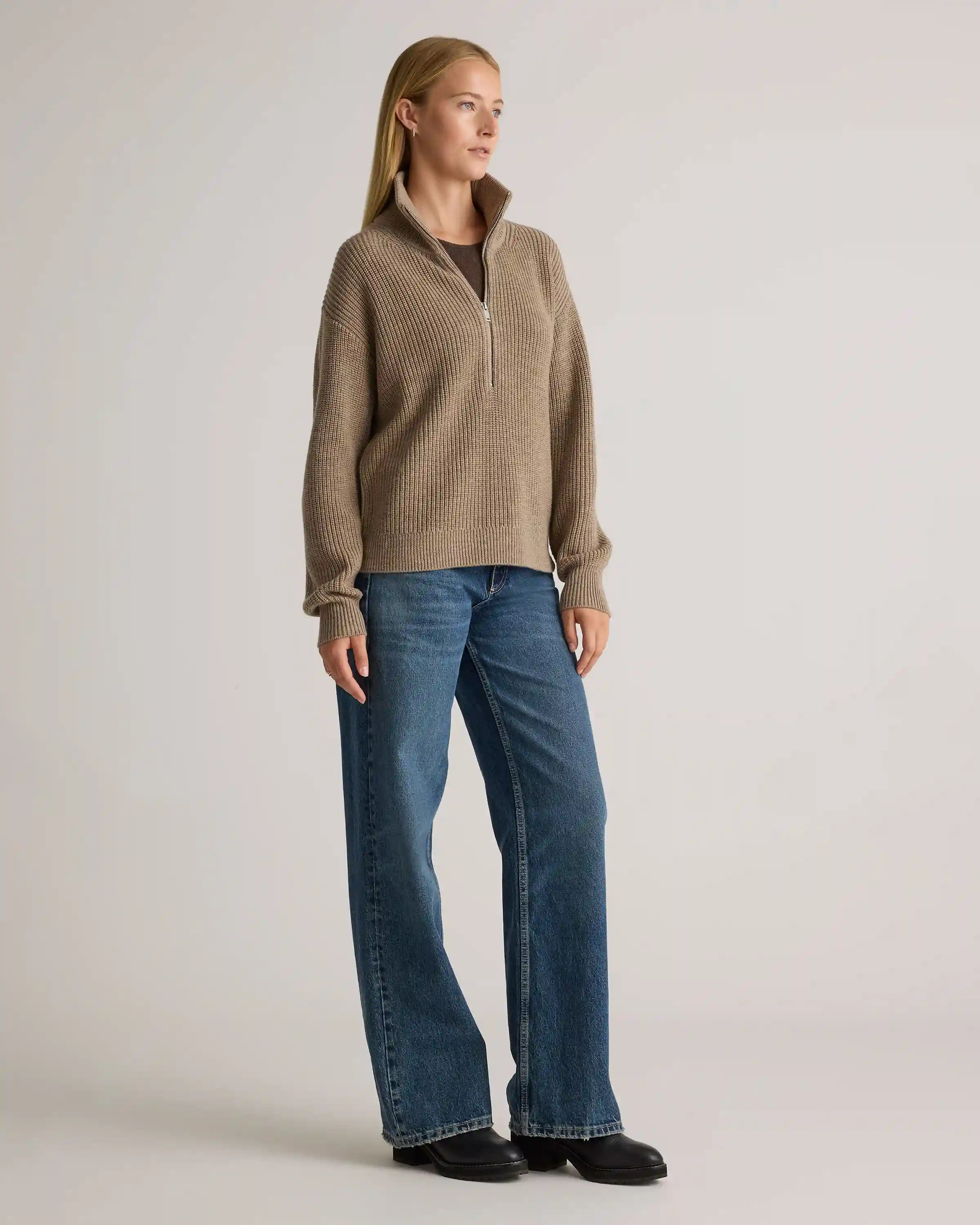 Australian Merino Wool Half Zip Sweater