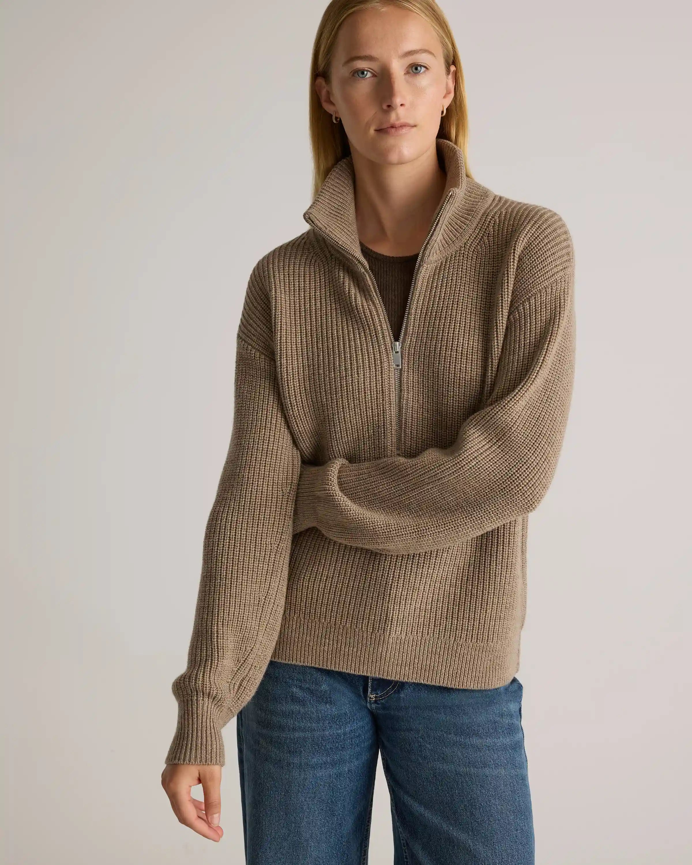 Australian Merino Wool Half Zip Sweater