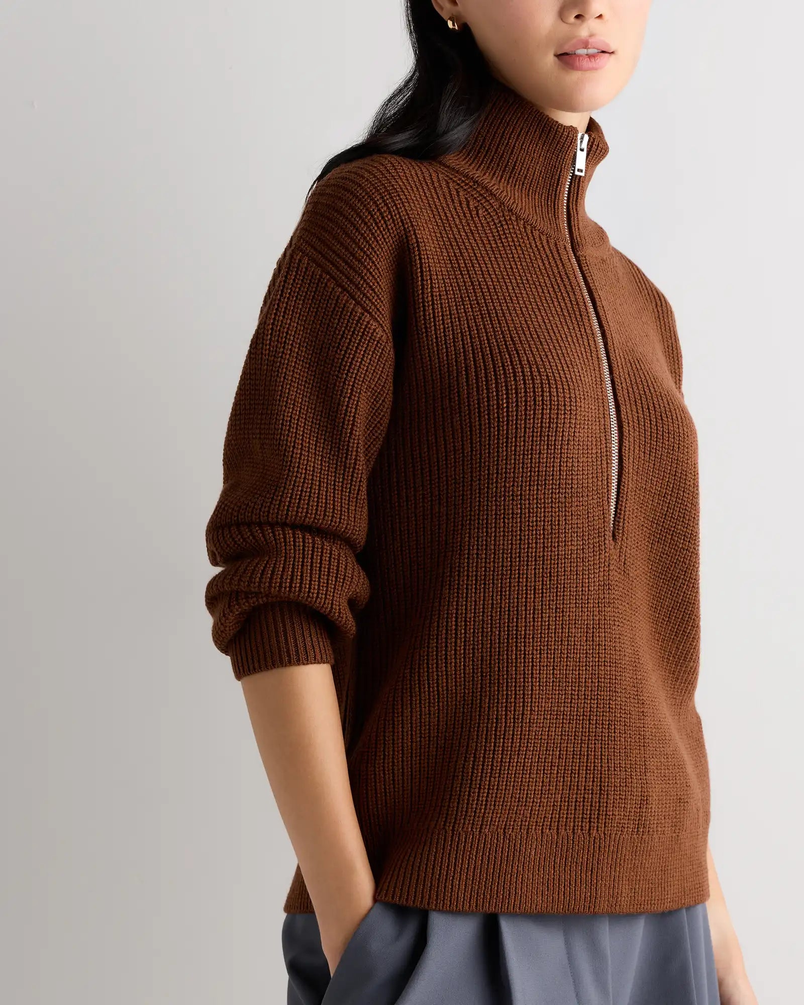 Australian Merino Wool Half Zip Sweater